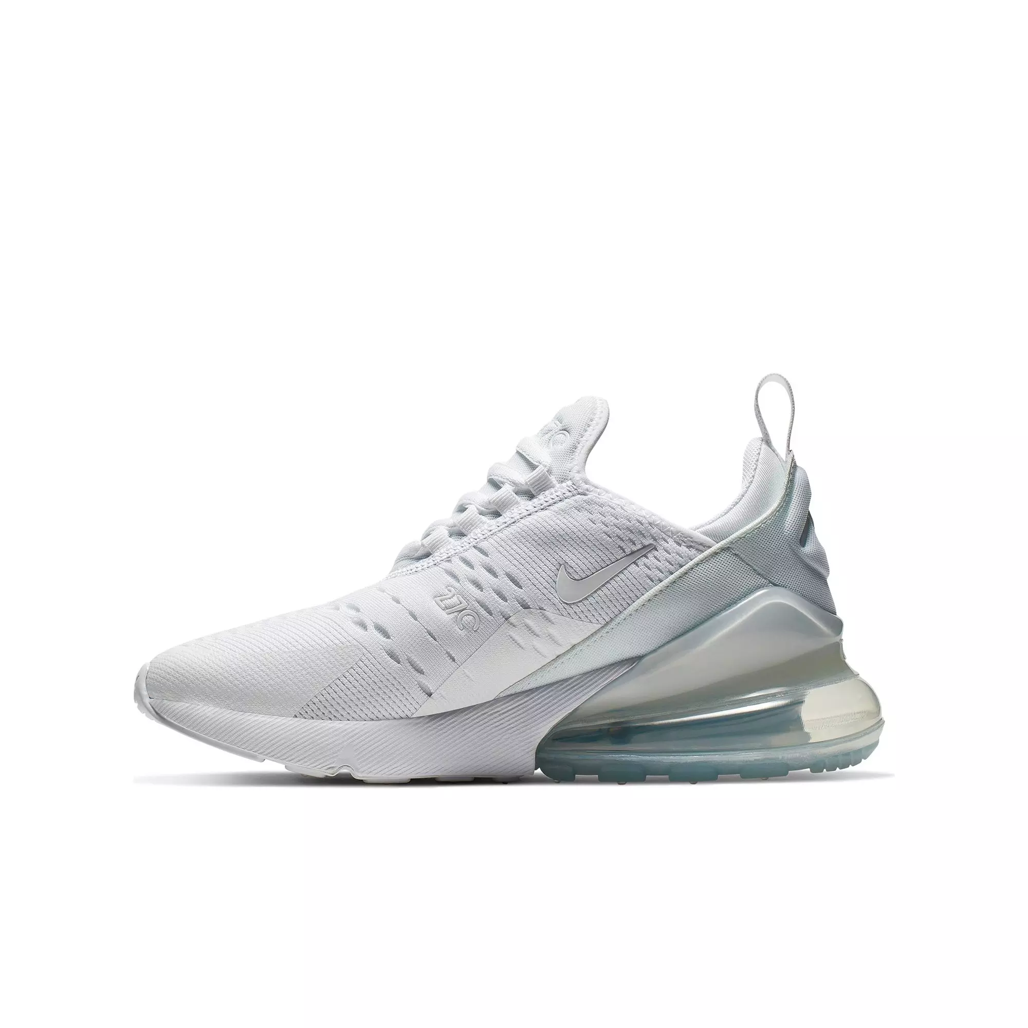 Nike Air Max 270 "White/Metallic Silver" Grade School Kids Shoe - WHITE