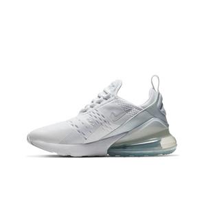 Nike Air Max 270 "White/Metallic Silver" Grade School Kids Shoe