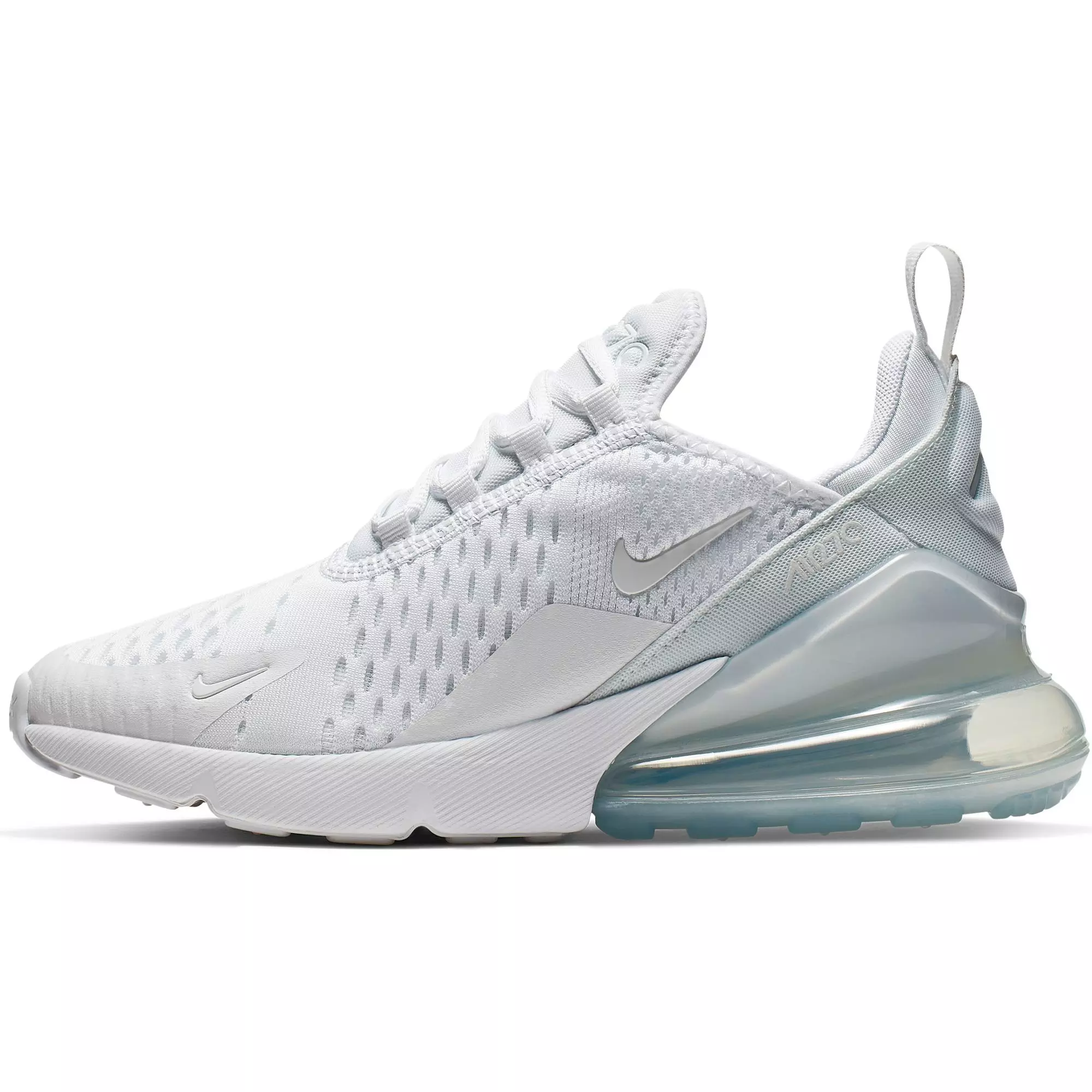 Nike Air Max 270 "White/Metallic Silver" Grade School Kids Shoe - WHITE