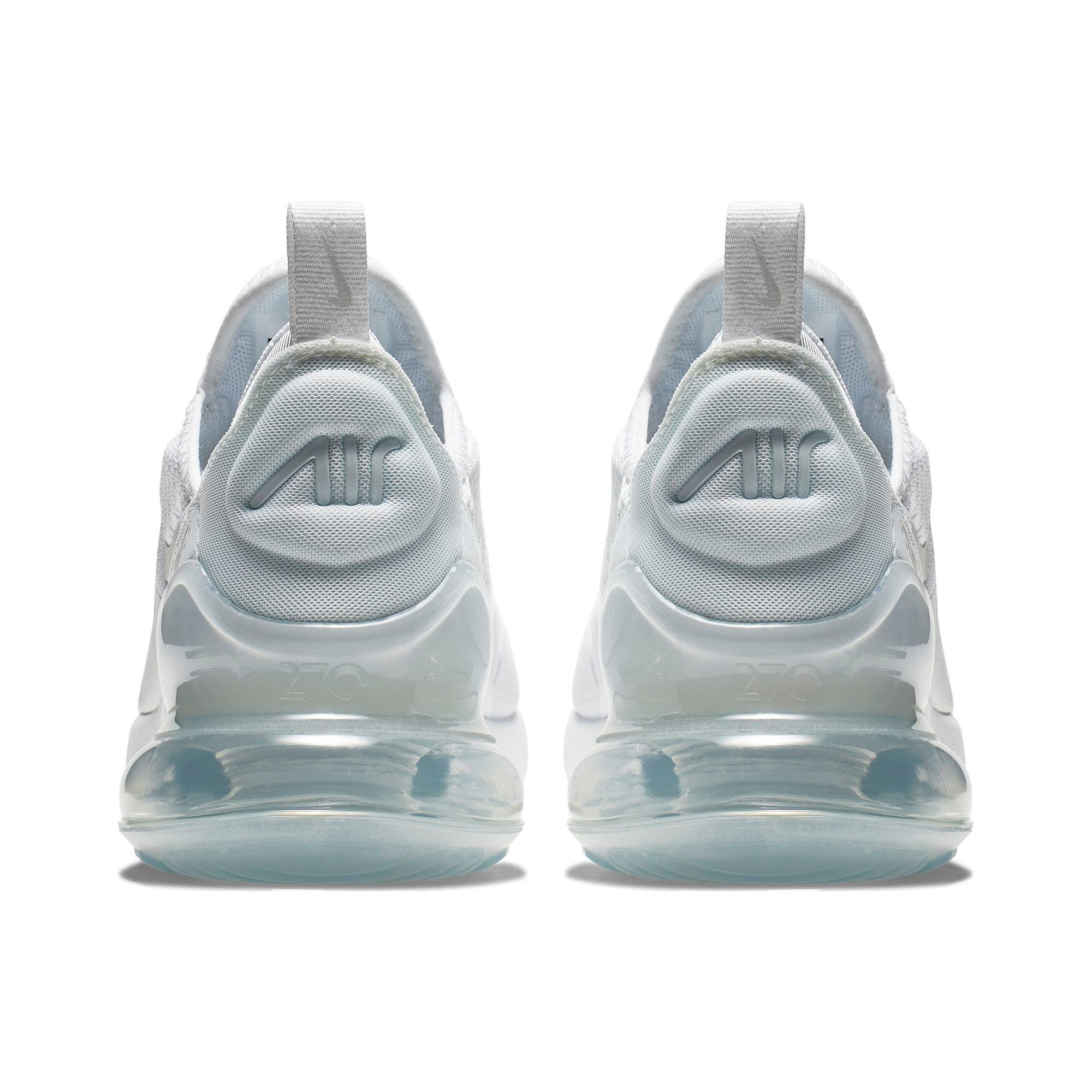 Nike Air Max 270 Grade School Kids' White/Metallic Silver Shoe