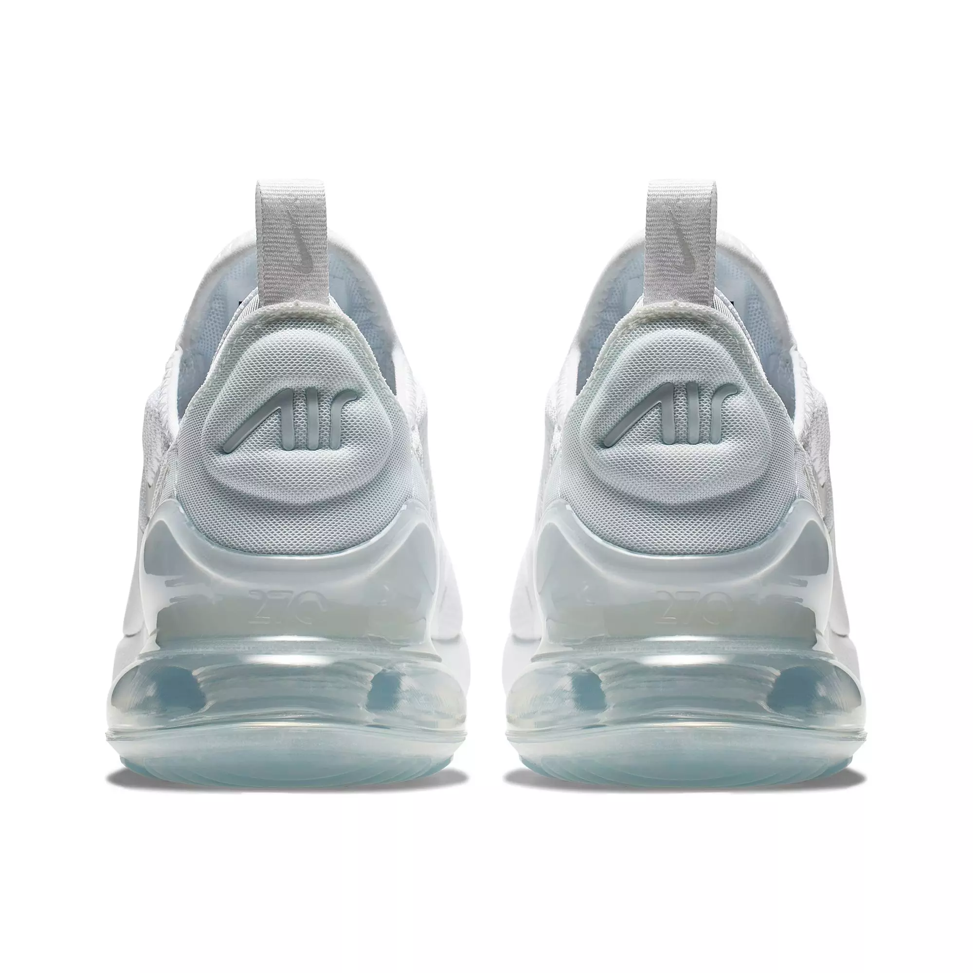 Nike Air Max 270 "White/Metallic Silver" Grade School Kids Shoe - WHITE