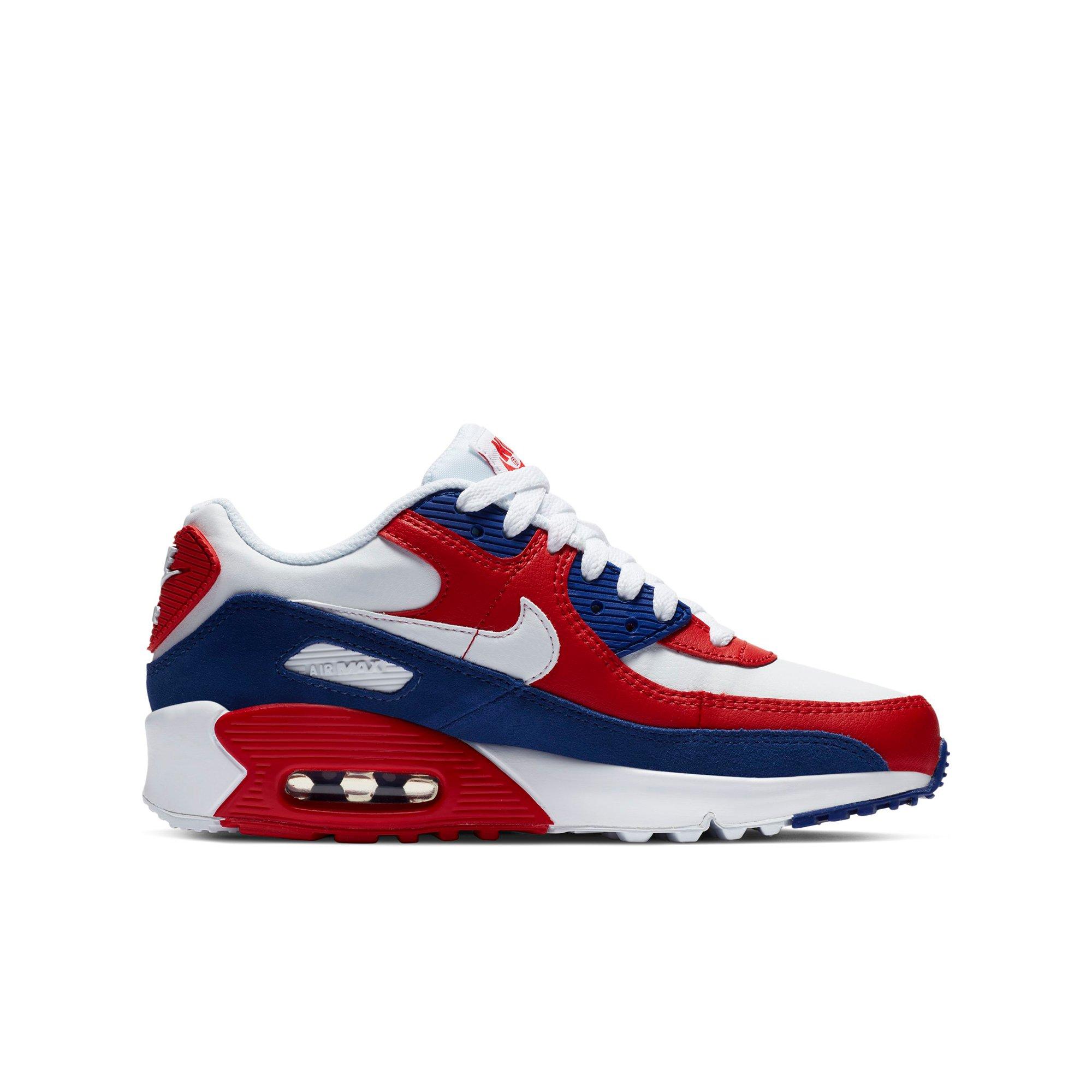 red blue nike shoes