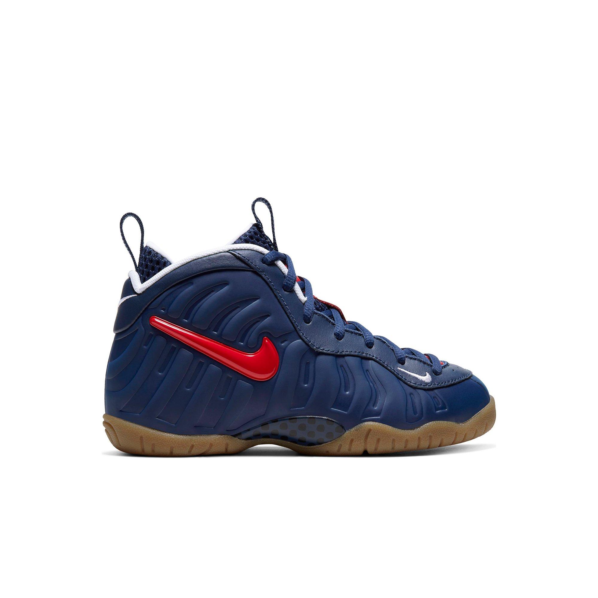 Nike Air Foamposite Pro Big Kids' Shoes Blue Void-University Red