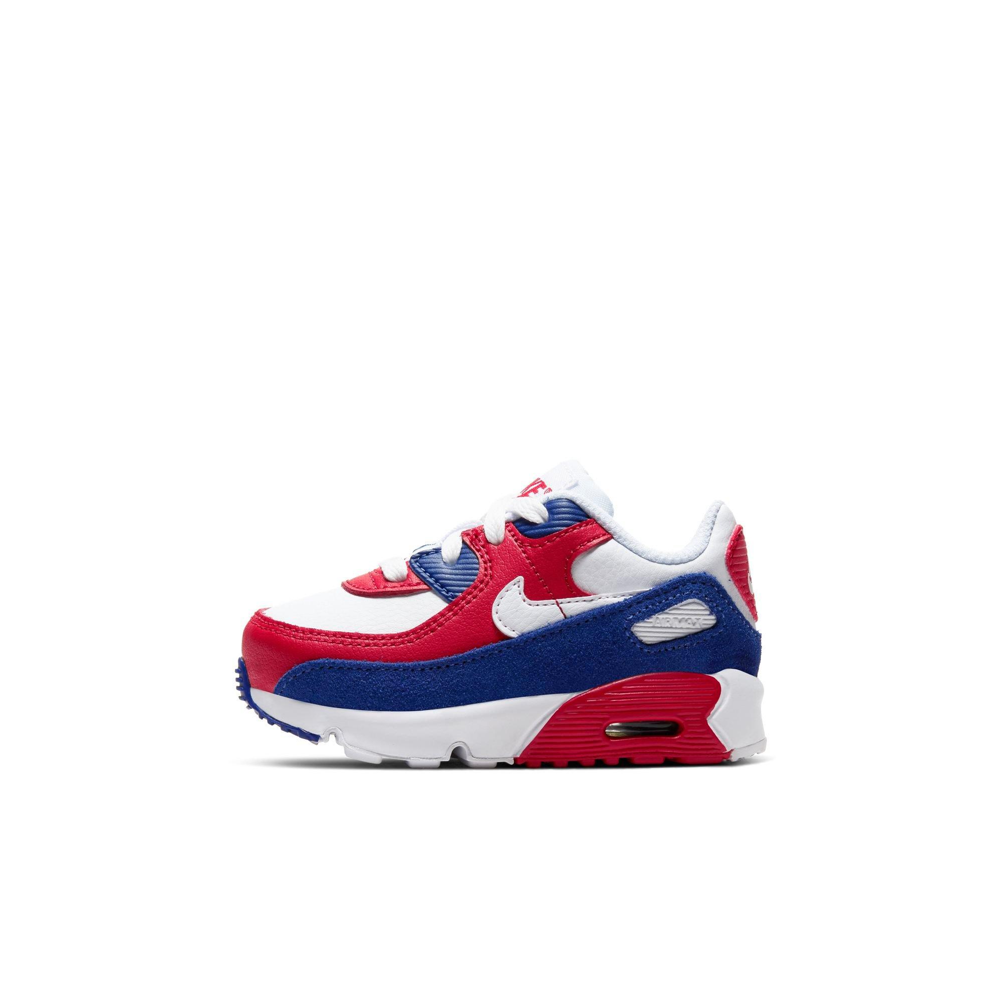 Nike Air Max 90 Red/White/Blue Grade School Boys' Shoe - Hibbett