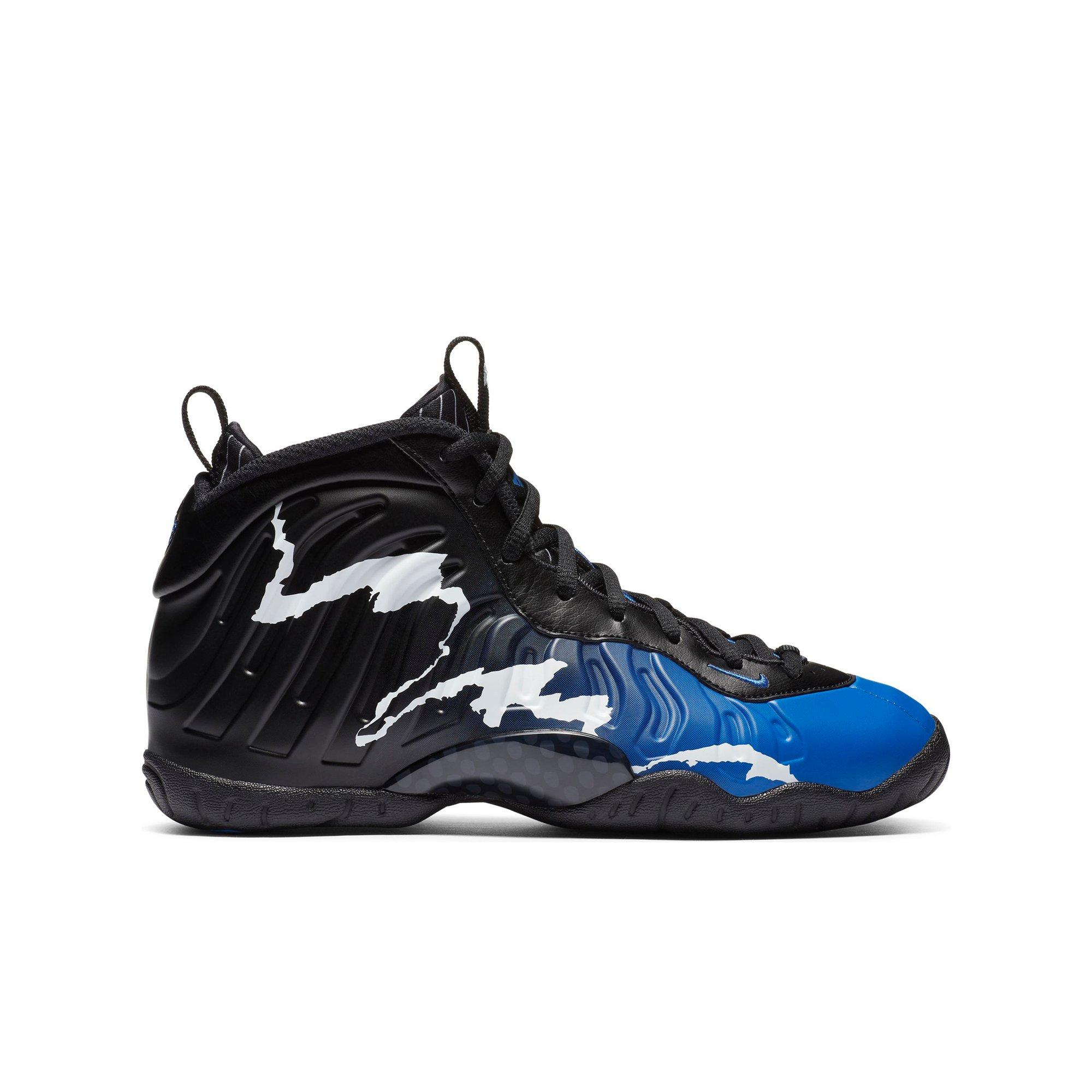 foamposite black and blue