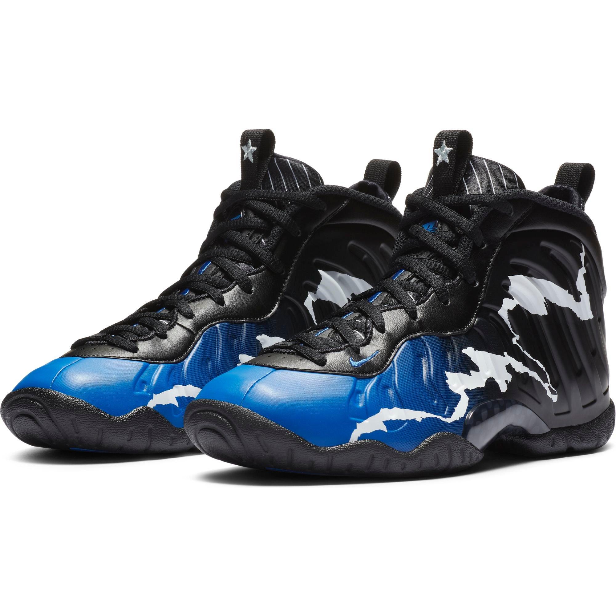 nike little posite one black game royal white