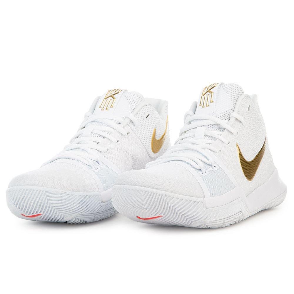 kyrie 3 gold and white