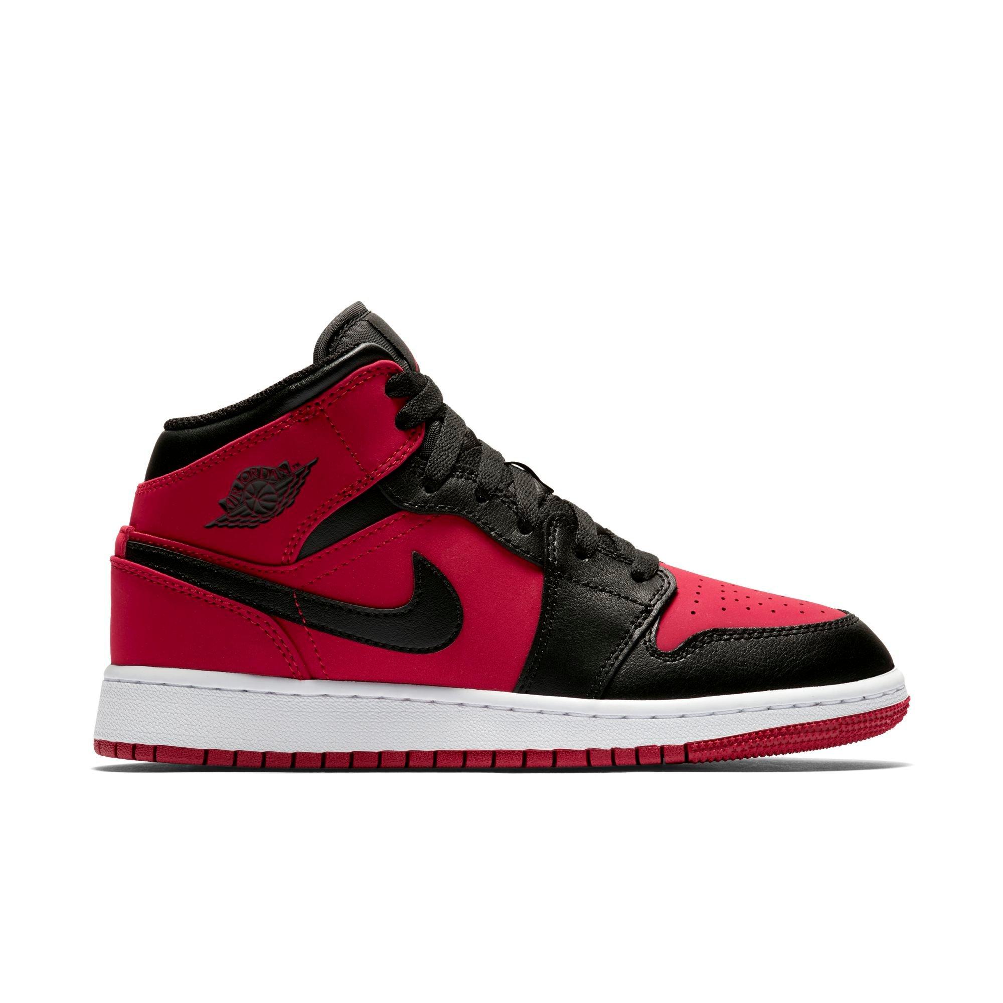 jordan air 1 mid red black