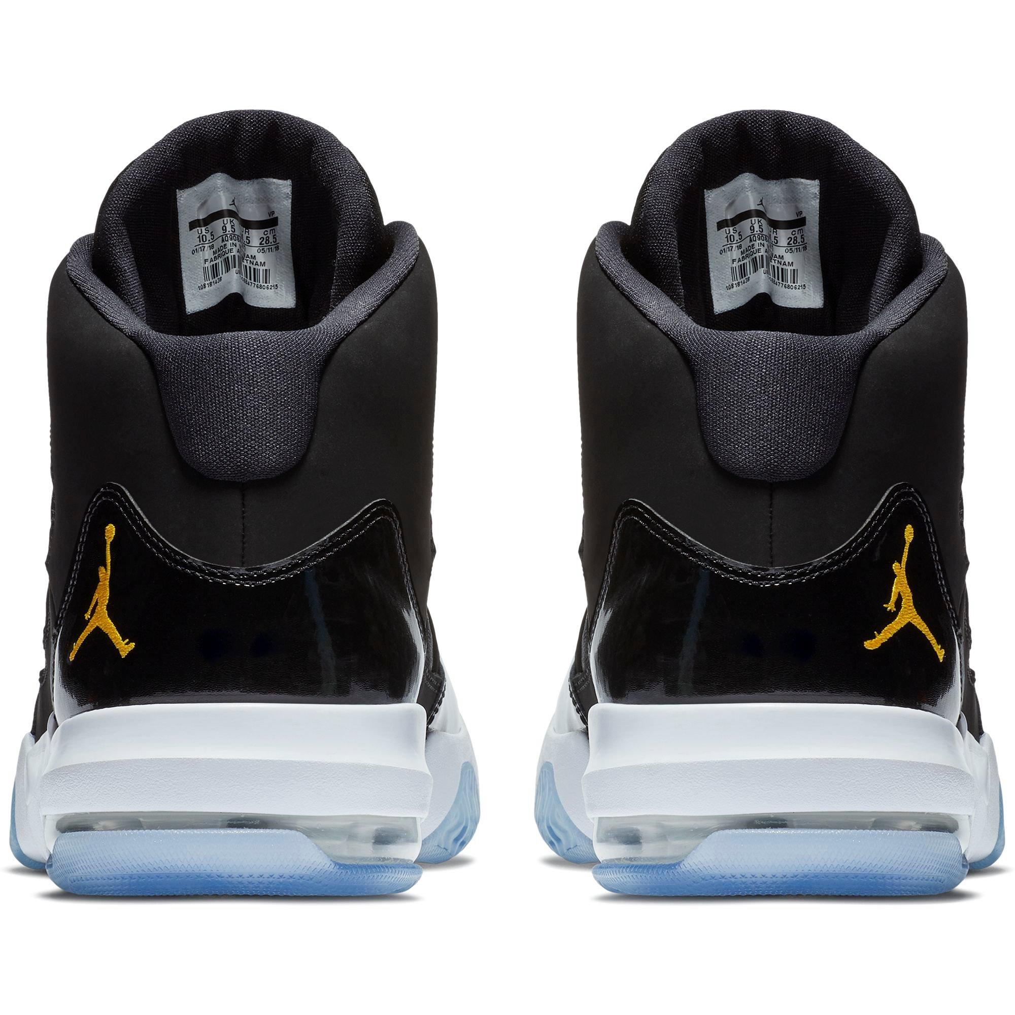 jordan max aura black university gold