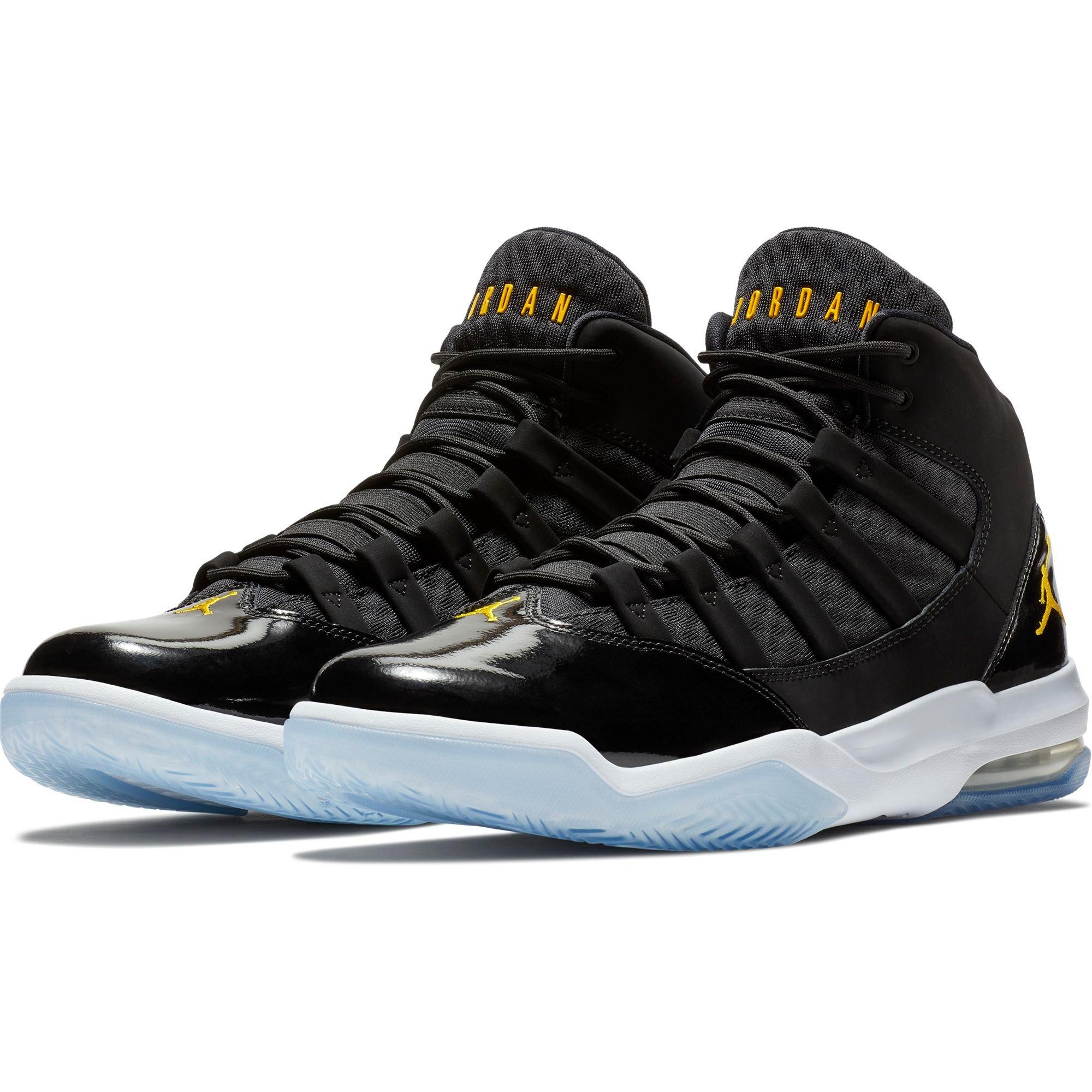 jordan max aura black university gold