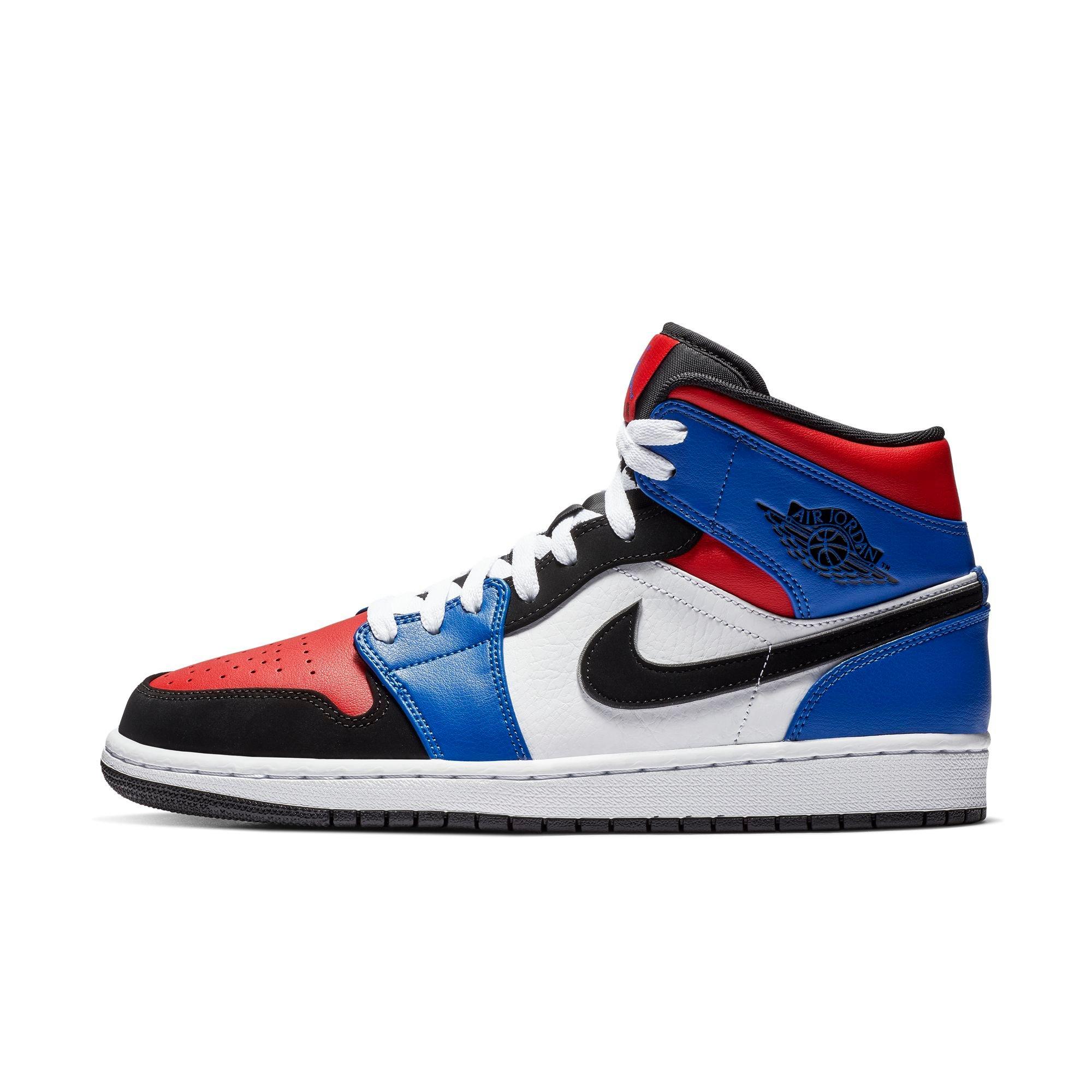 red and white and blue jordan 1