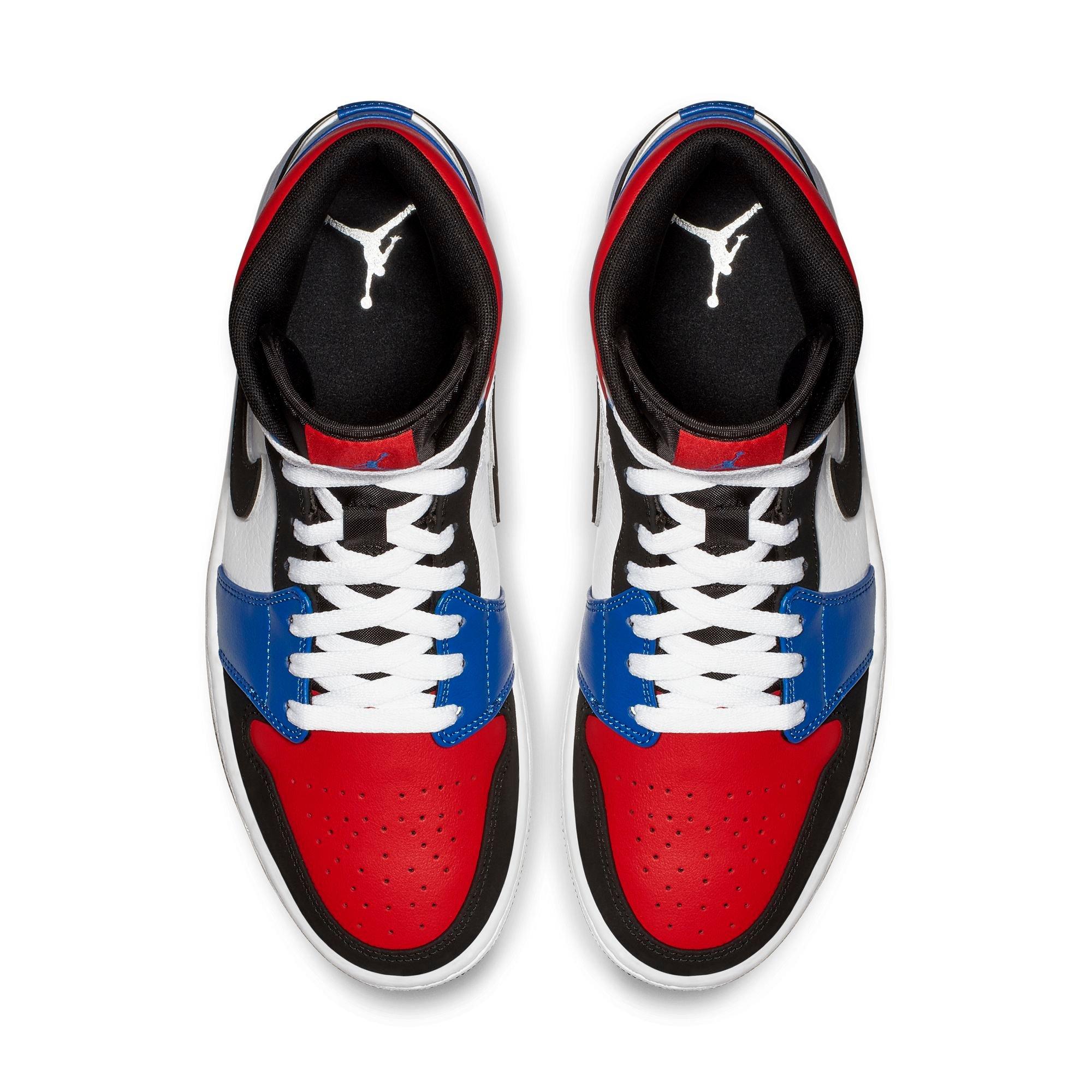 Jordan 1 red on sale blue and white