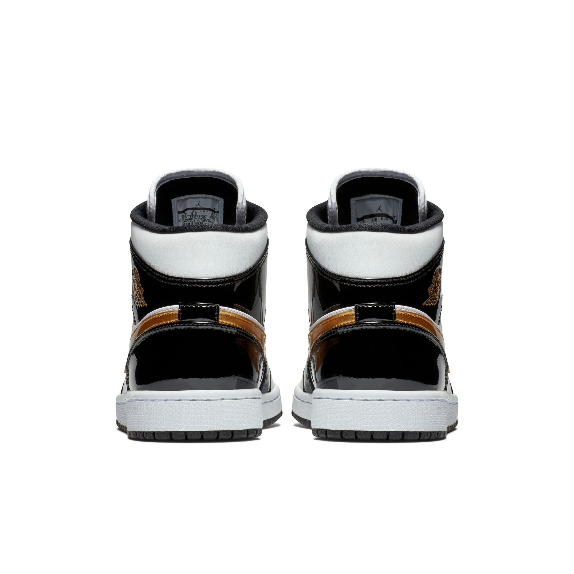 Jordan 1 Mid SE "Black Gold" Men's Shoe - BLACK/METALLIC GOLD/WHITE Thumbnail View 6