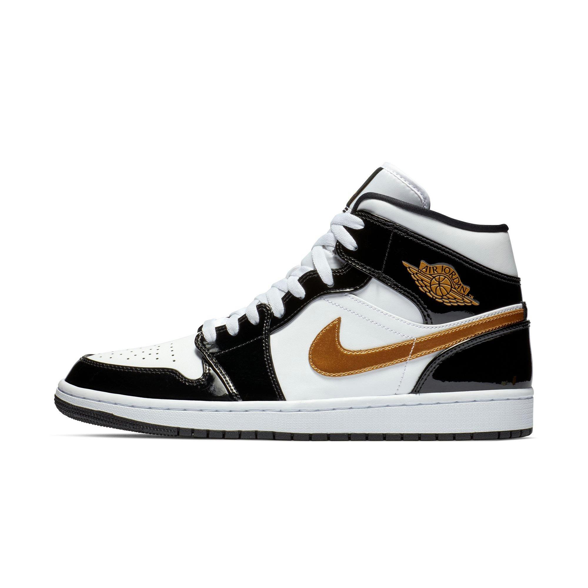 Jordan 1 Mid SE "Black Gold" Men's Shoe - BLACK/METALLIC GOLD/WHITE Thumbnail View 4