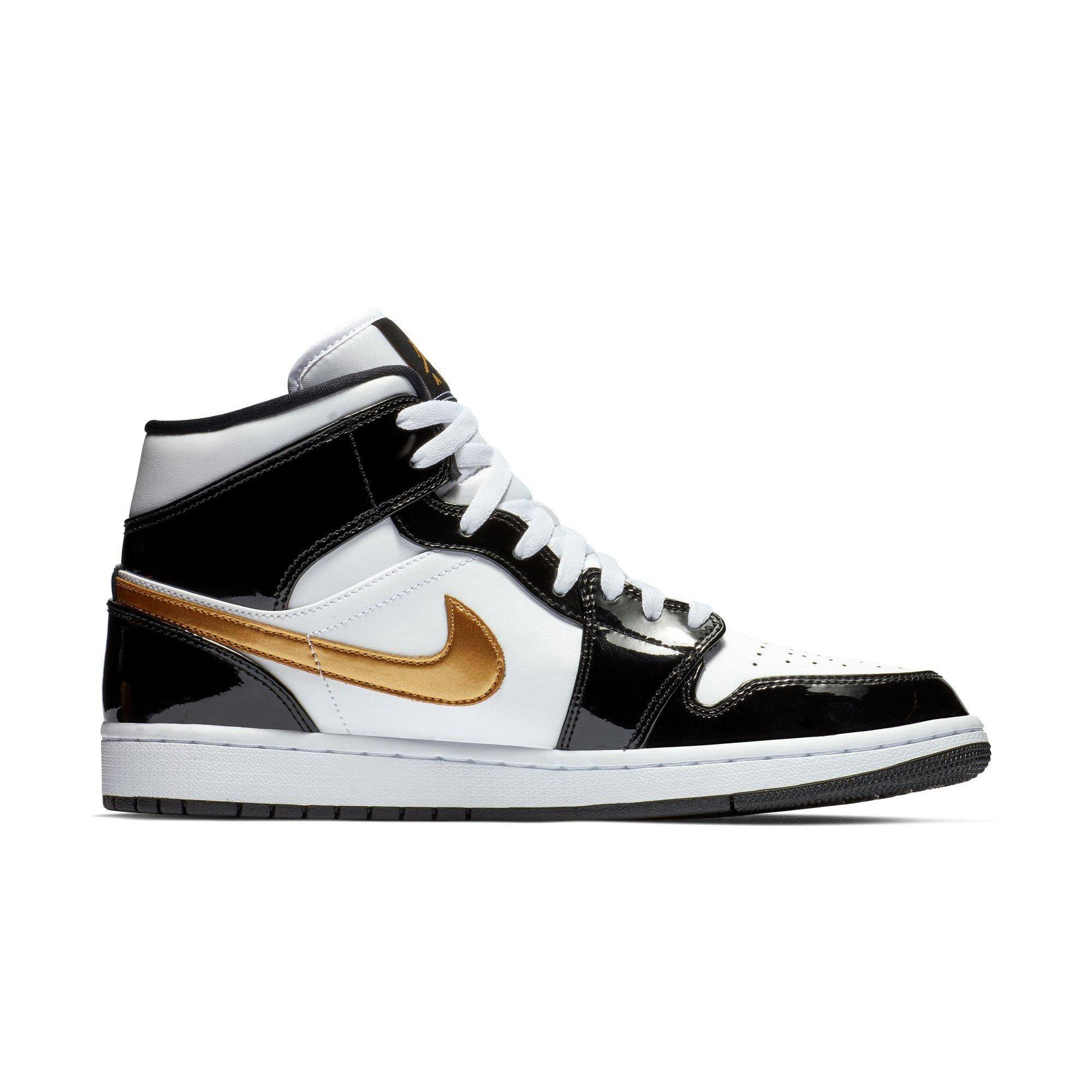 Jordan 1 Mid SE "Black Gold" Men's Shoe - BLACK/METALLIC GOLD/WHITE Thumbnail View 2