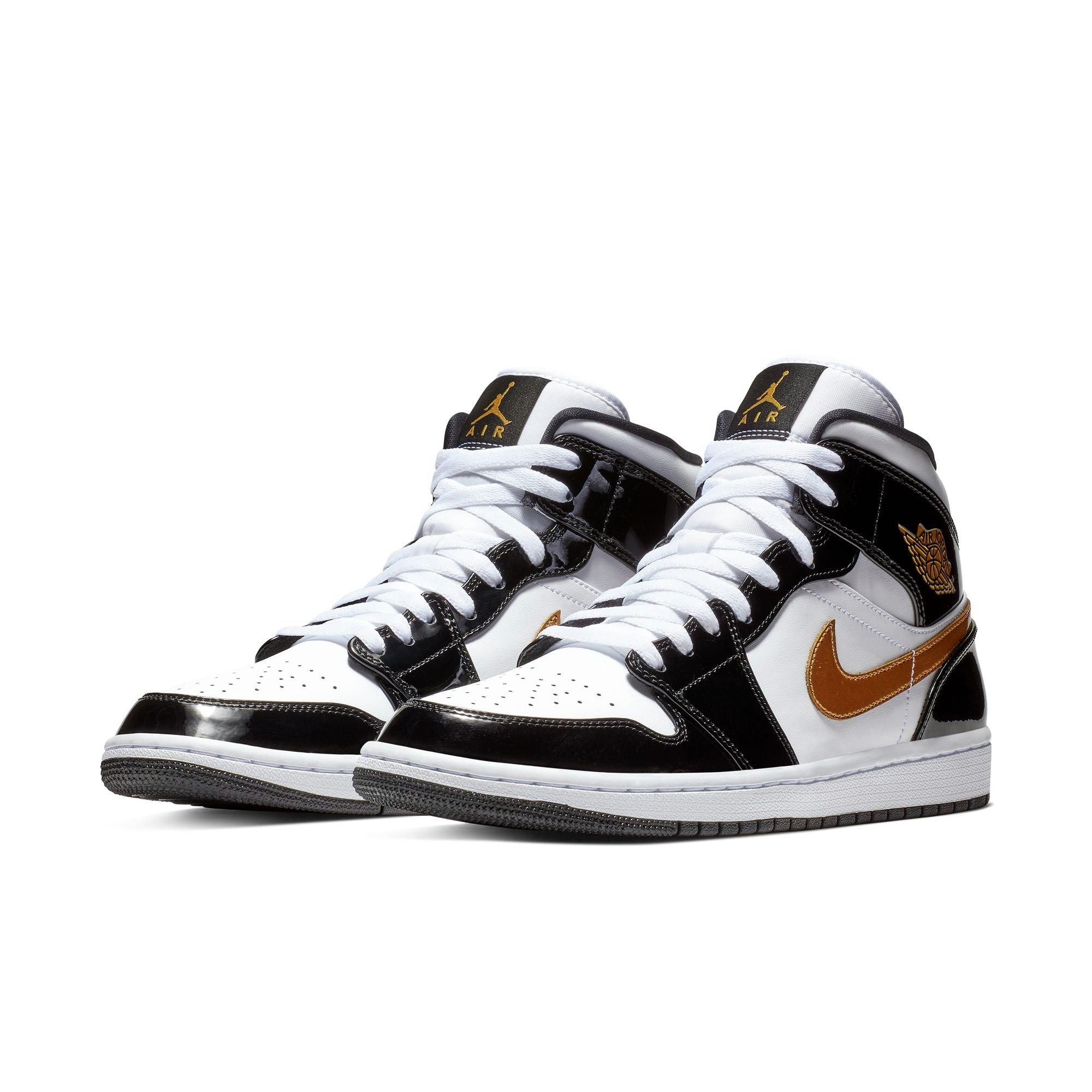 Jordan 1 Mid SE "Black Gold" Men's Shoe - BLACK/METALLIC GOLD/WHITE Thumbnail View 3