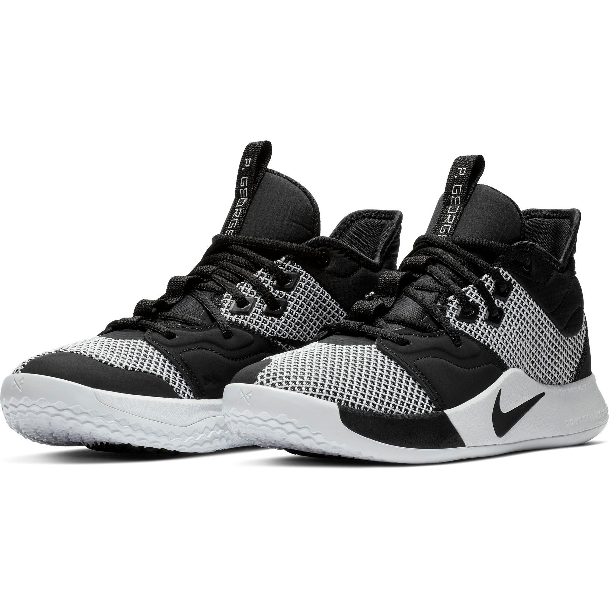 nike pg 3 white and black