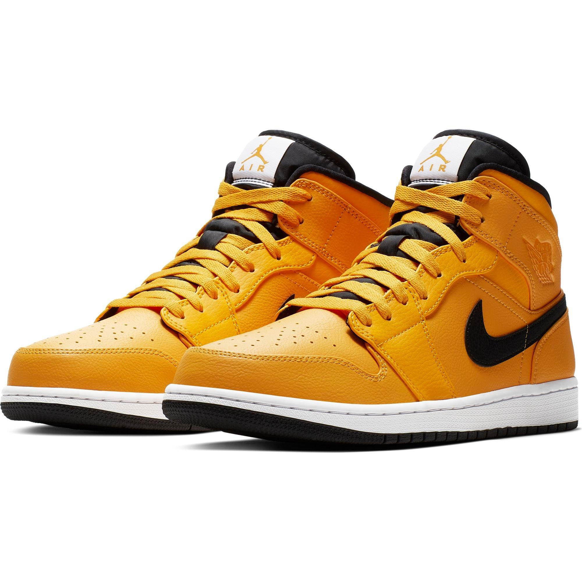 jordan 1 mid black university gold