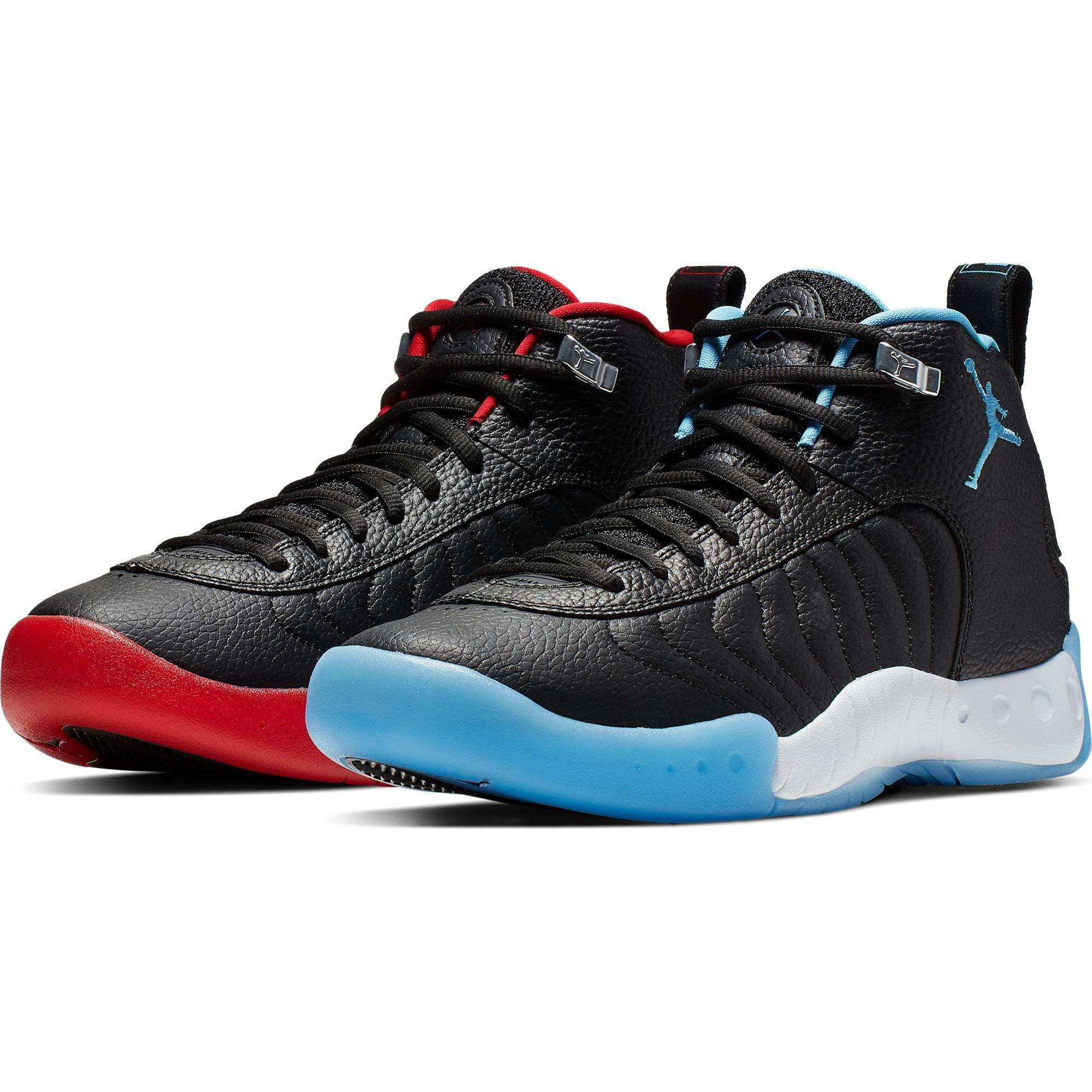 black and red and blue jordans