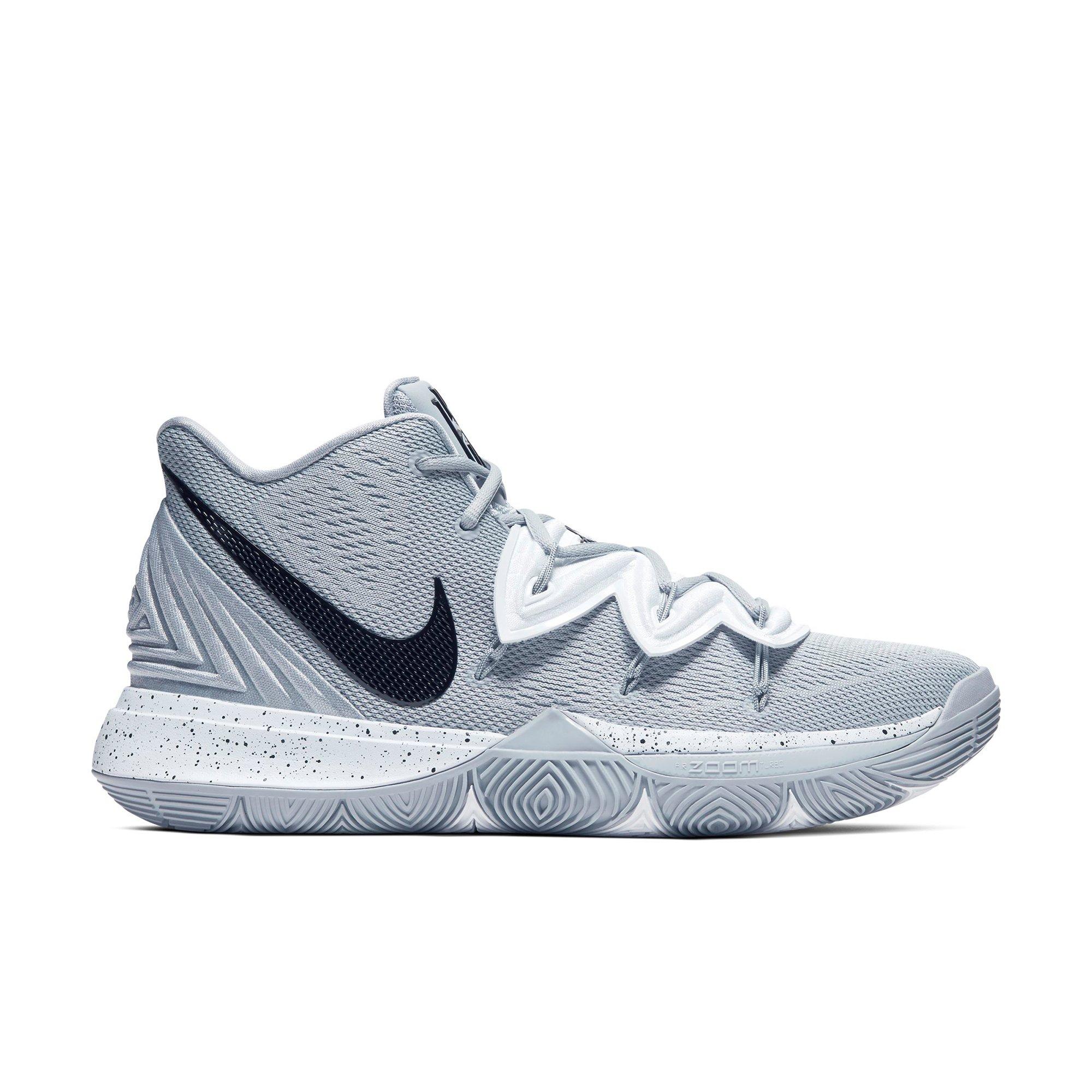 kyrie 5 gray and white
