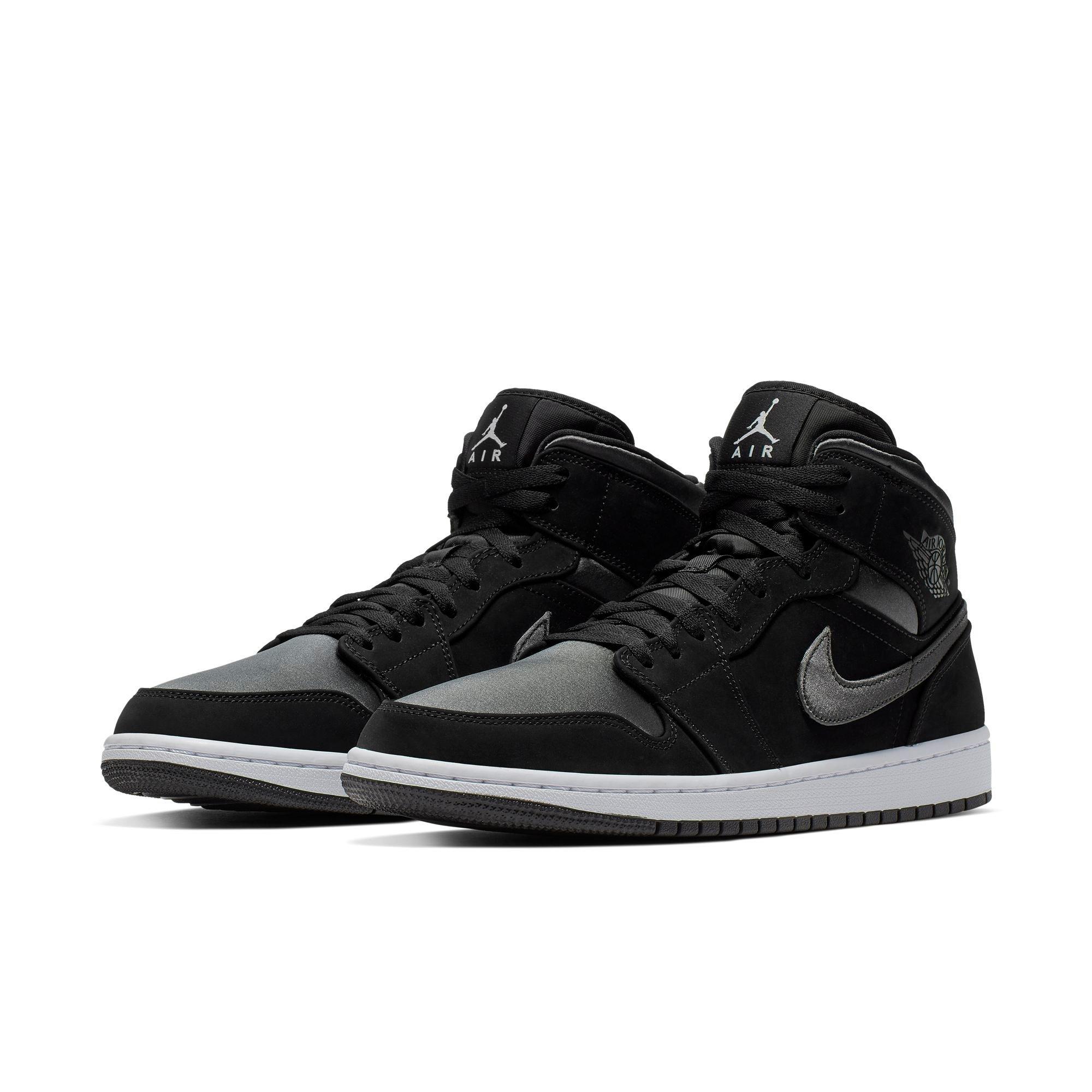 black and gray jordan 1s