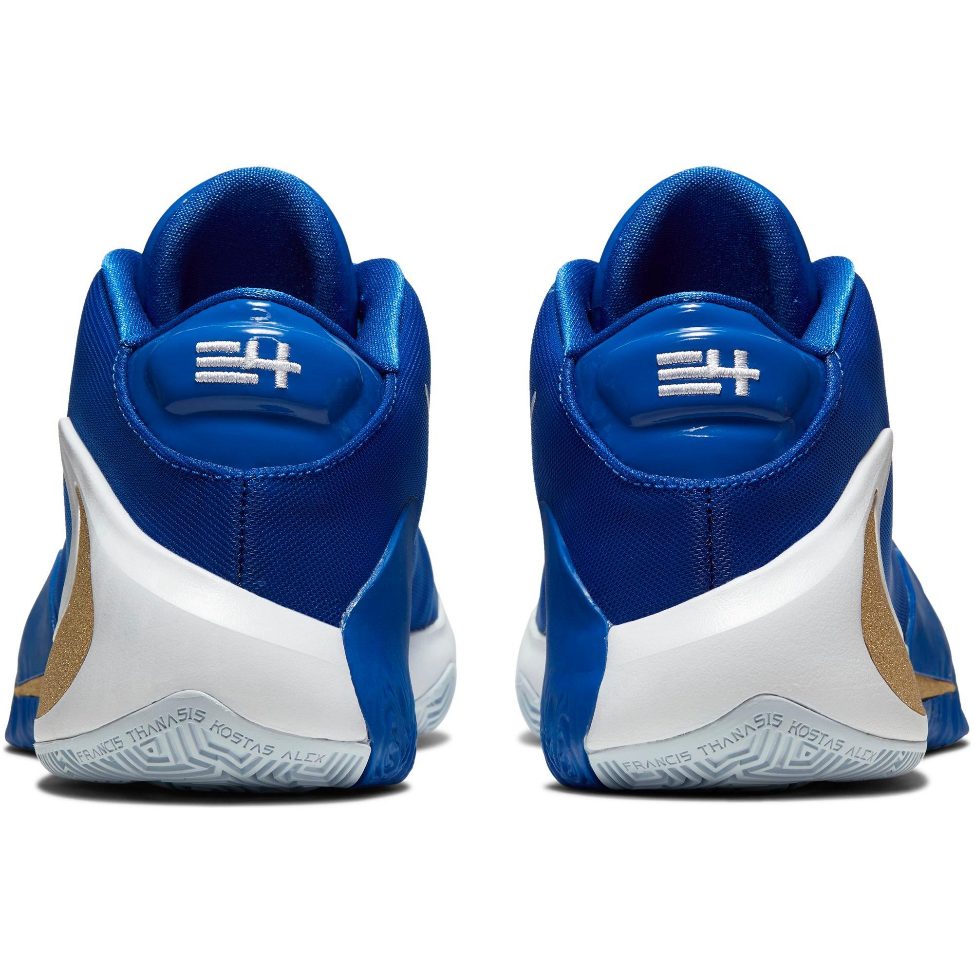 Nike Zoom Freak 1 "Hyper Royal/Metallic Gold" Men's Basketball Shoe - ROYAL/WHITE/GOLD Thumbnail View 5