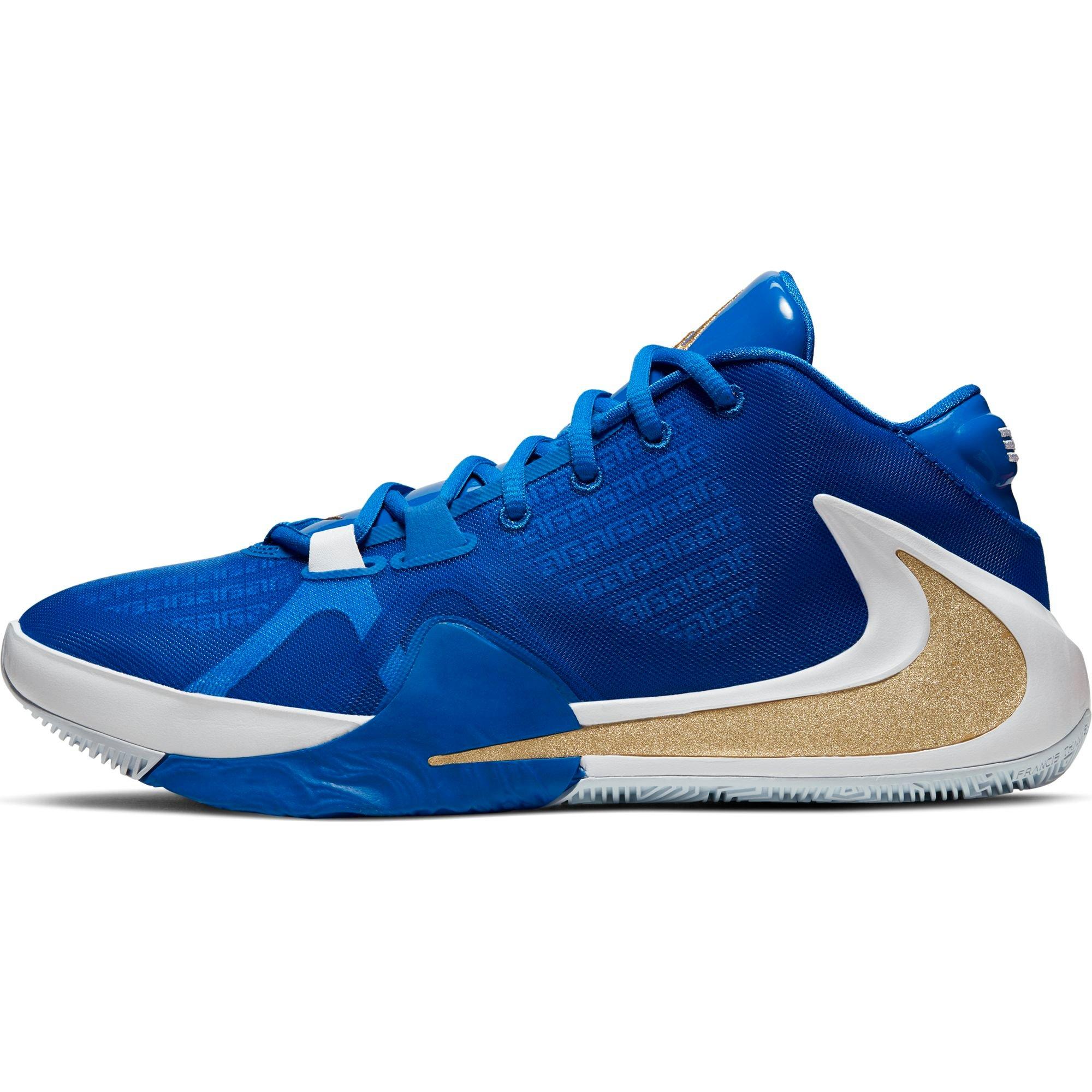 Nike Zoom Freak 1 "Hyper Royal/Metallic Gold" Men's Basketball Shoe - ROYAL/WHITE/GOLD Thumbnail View 7