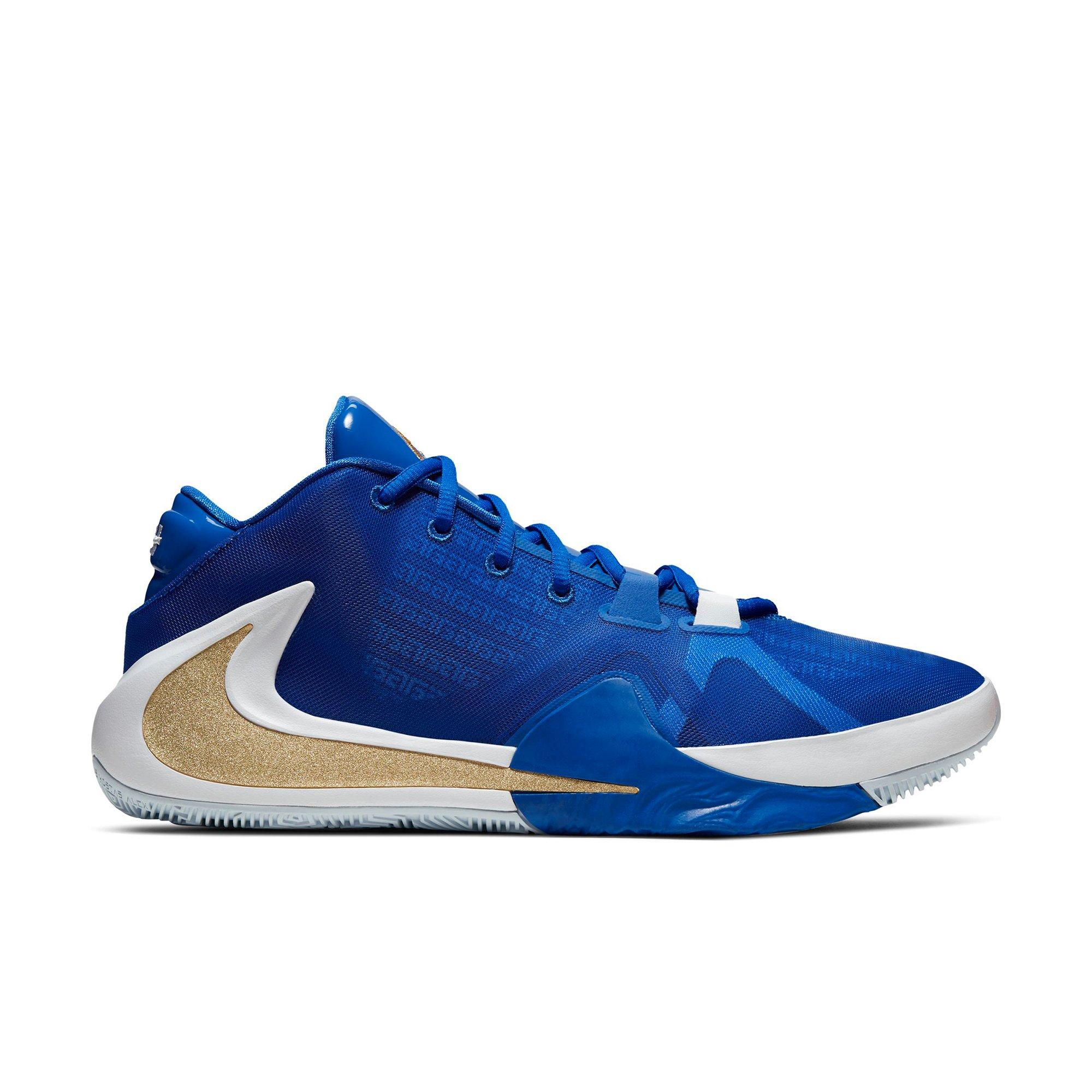 Nike Zoom Freak 1 "Hyper Royal/Metallic Gold" Men's Basketball Shoe - ROYAL/WHITE/GOLD Thumbnail View 1