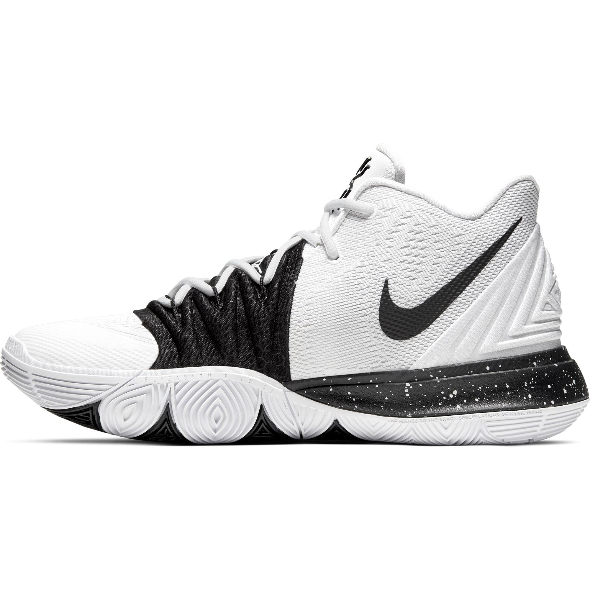 white and black kyrie 5