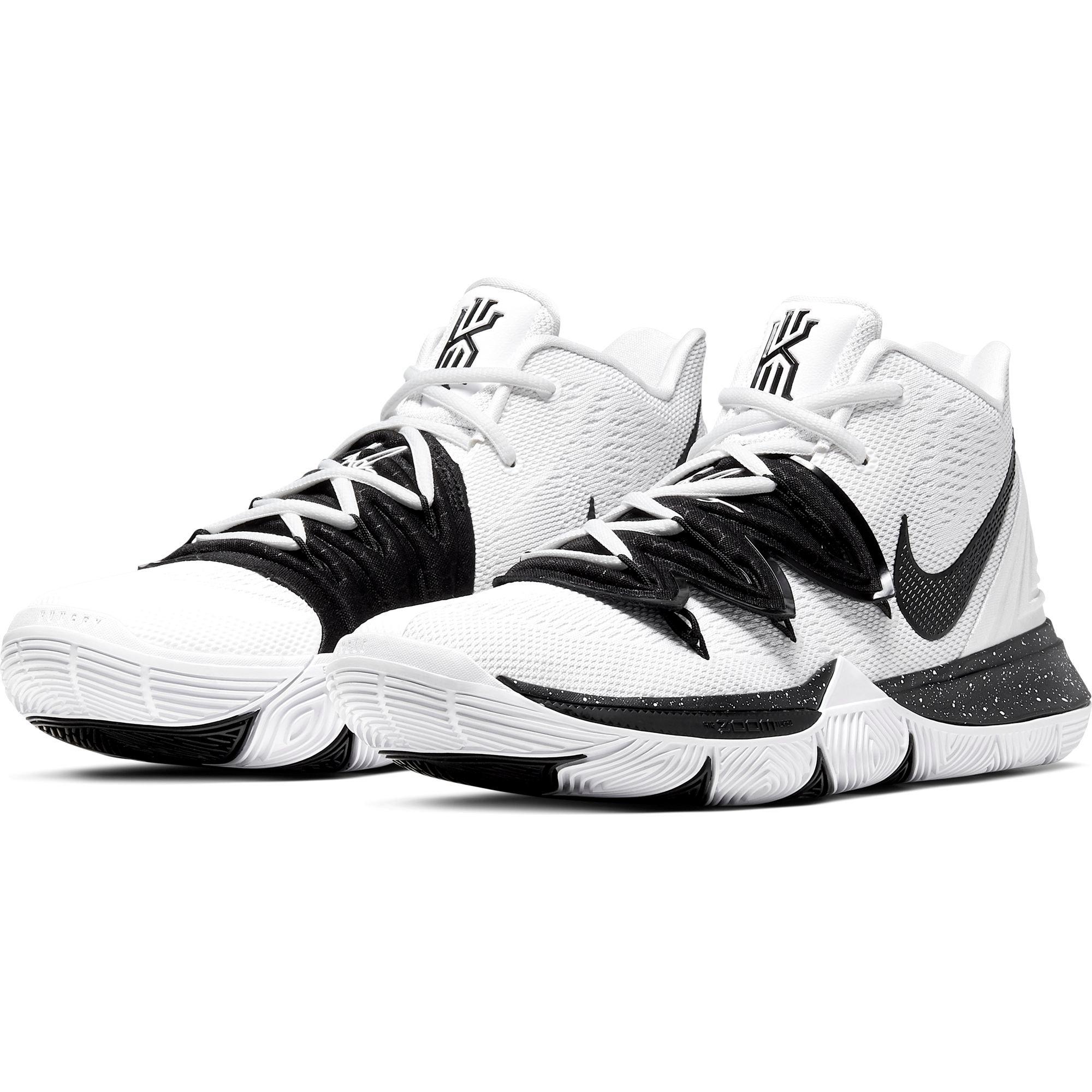 kyrie 5 white and black