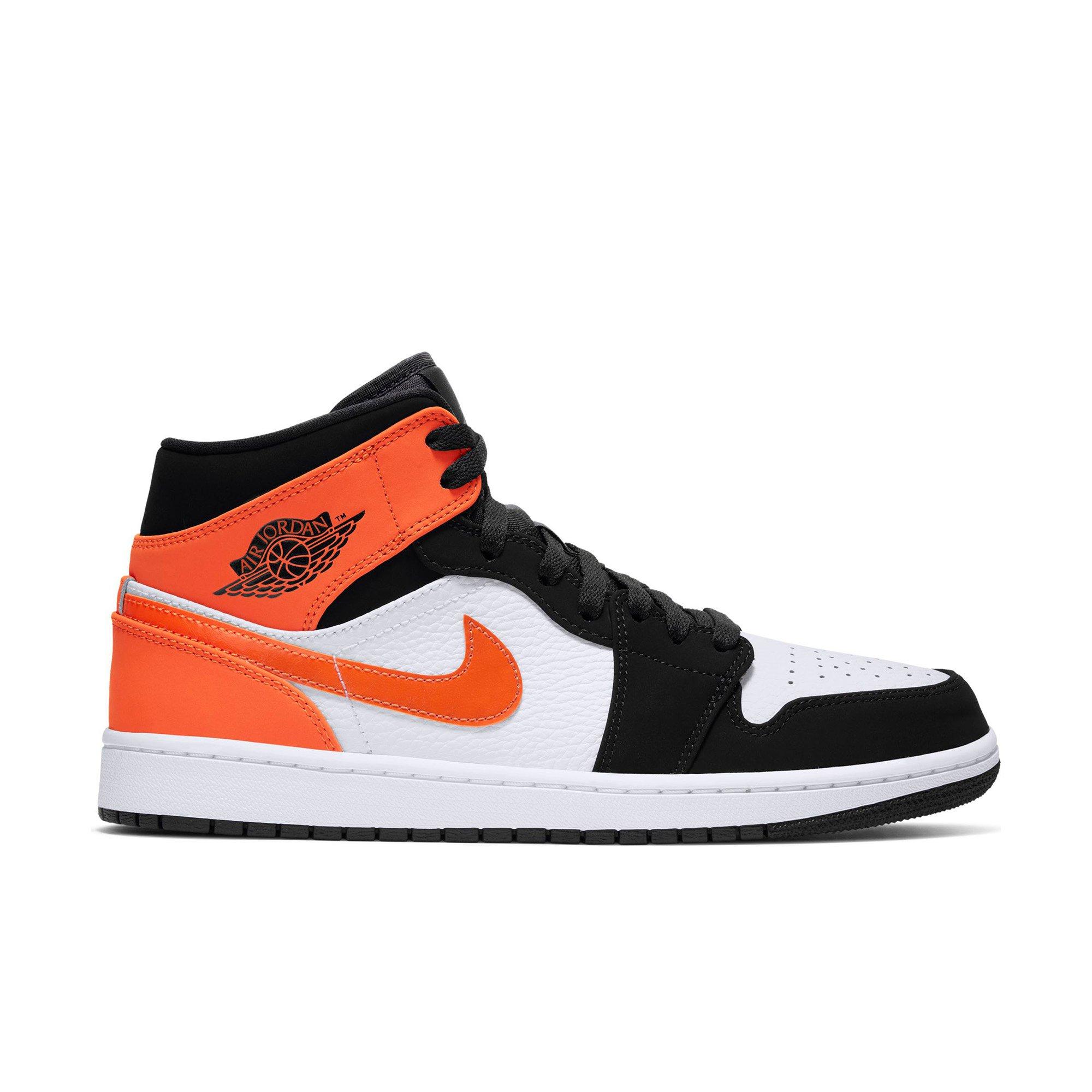 orange black white air jordan 1