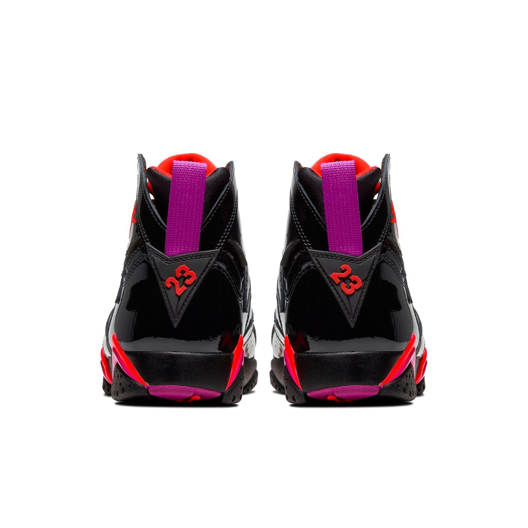 Jordan 7 Retro "Black/Bright Crimson/Anthracite" Women's Shoe - BLACK/PURPLE Thumbnail View 6