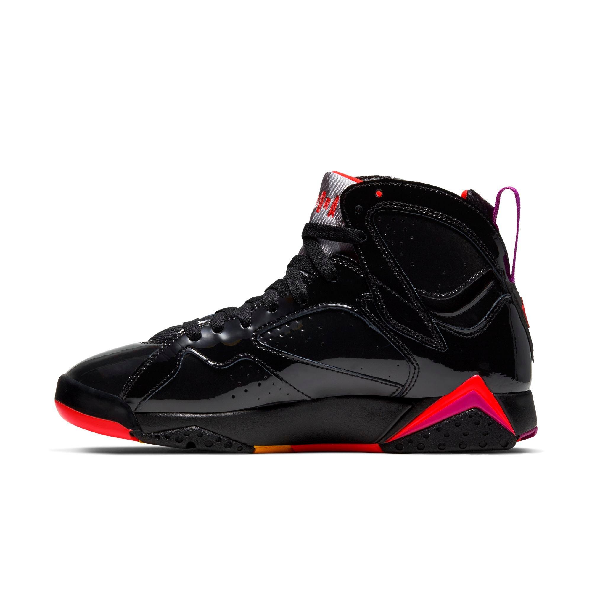 Jordan 7 Retro "Black/Bright Crimson/Anthracite" Women's Shoe - BLACK/PURPLE Thumbnail View 5