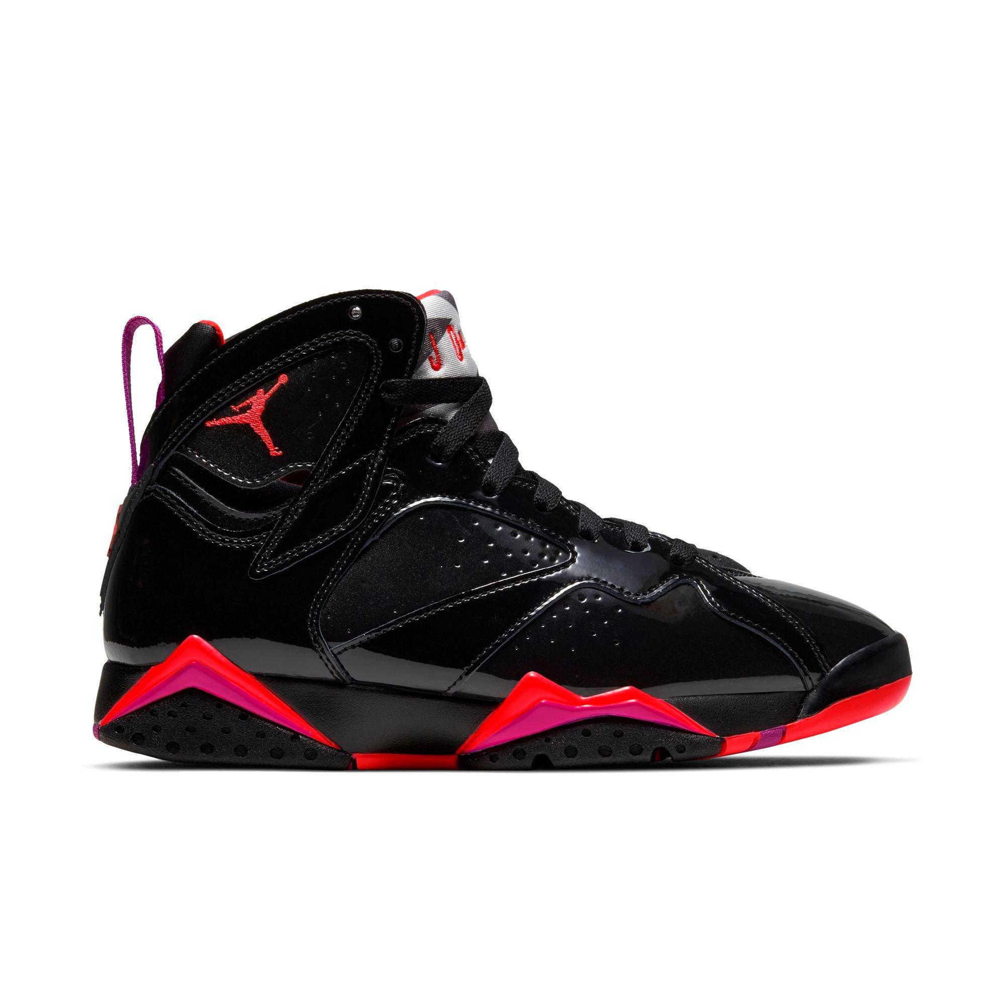 Jordan 7 Retro "Black/Bright Crimson/Anthracite" Women's Shoe - BLACK/PURPLE Thumbnail View 1