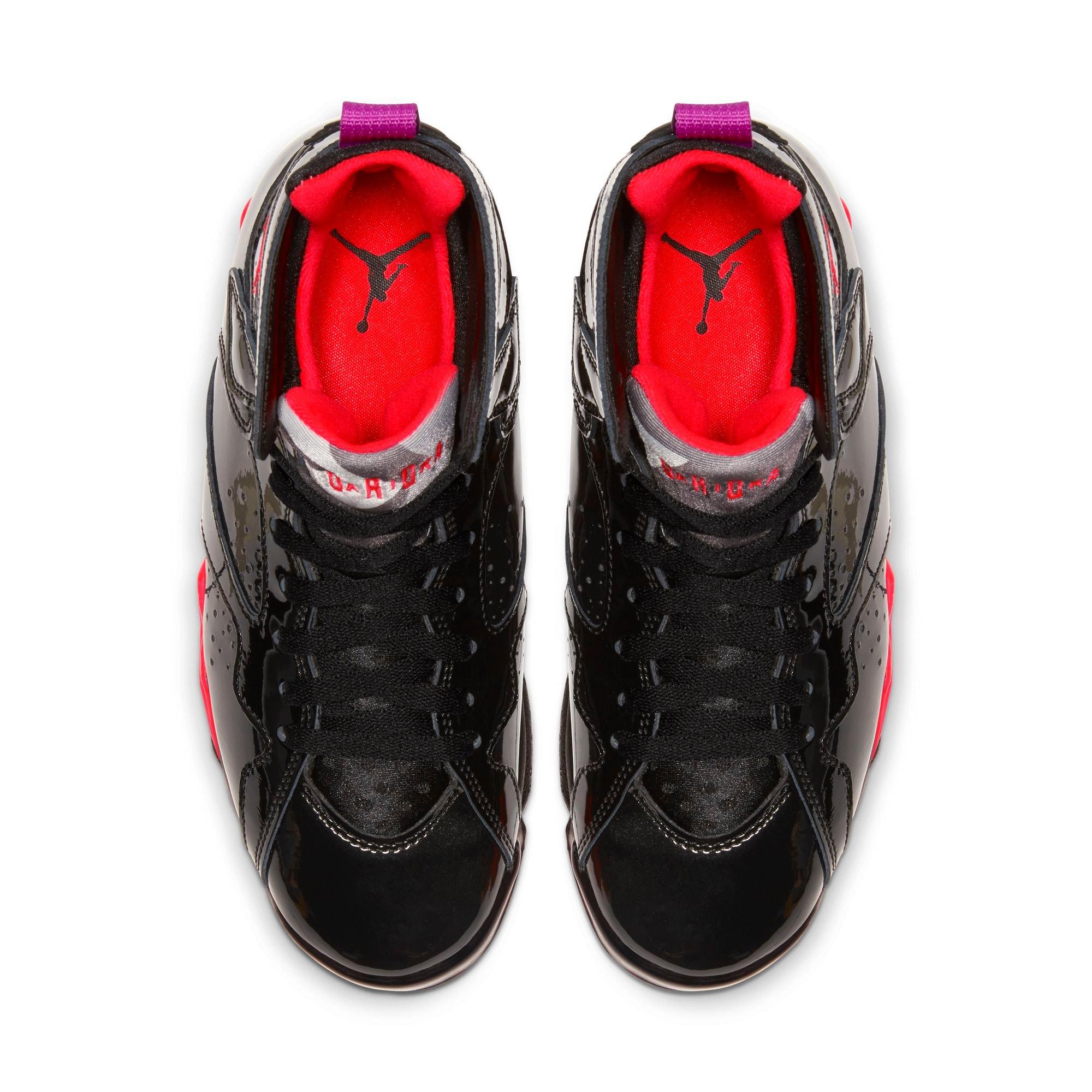 Jordan 7 Retro "Black/Bright Crimson/Anthracite" Women's Shoe - BLACK/PURPLE Thumbnail View 7