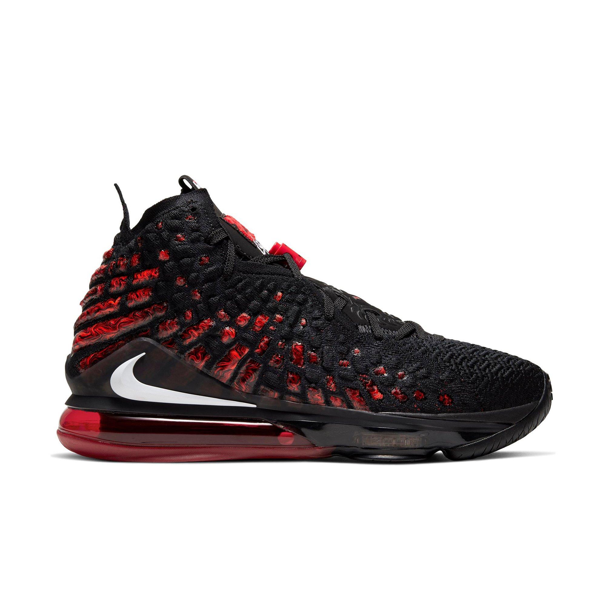 lebron red black shoes