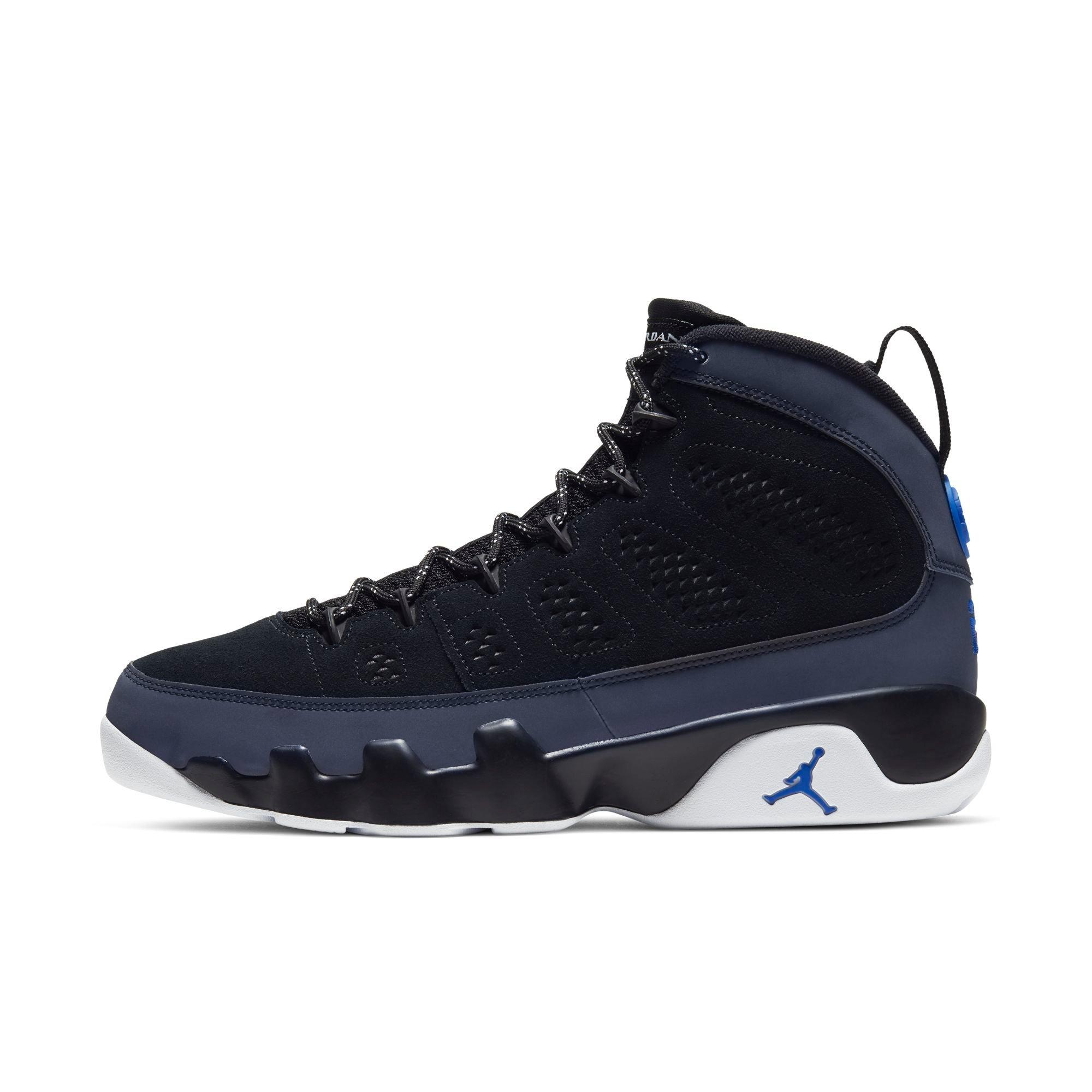 retro 9 black white racer blue