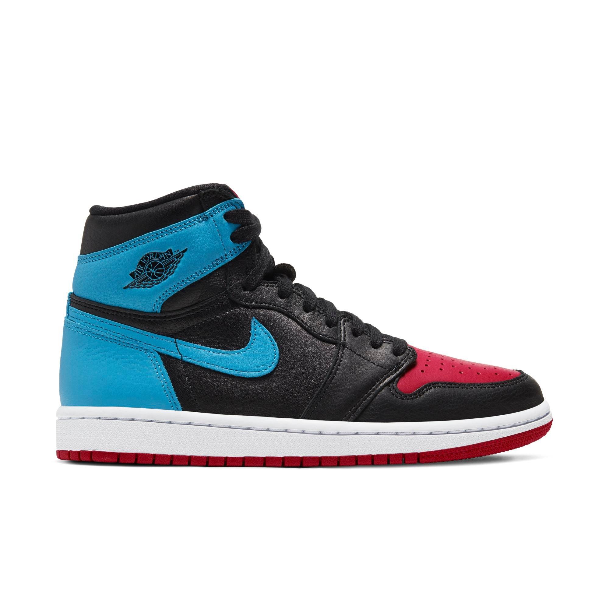 powder blue and red jordan 1