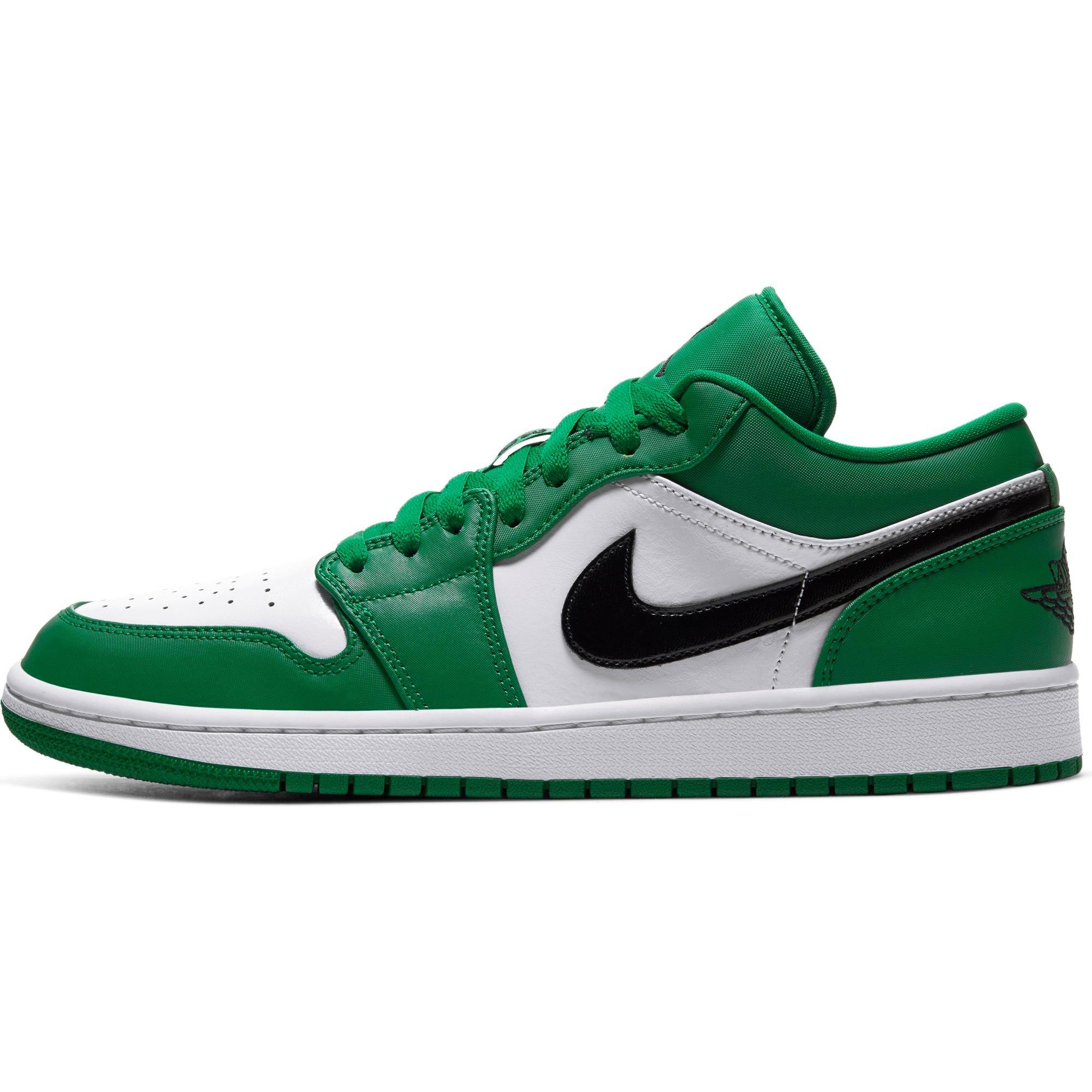 Jordan 1 Low "Pine Green/Black/White" Men's Shoe - BLACK/GREEN/RED Thumbnail View 6