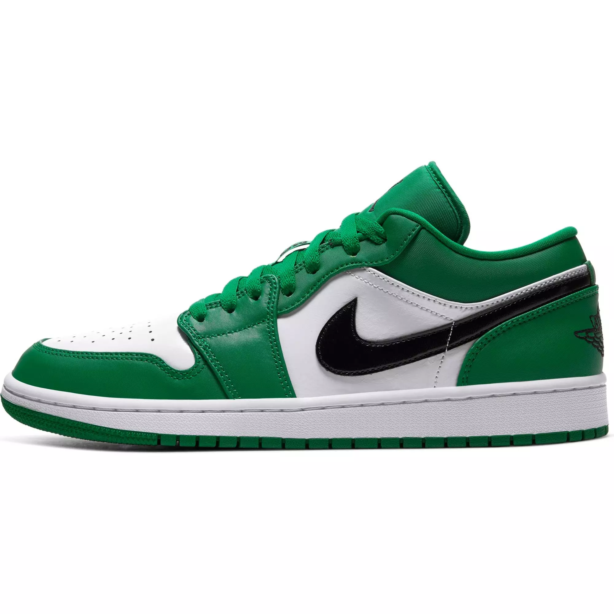 Jordan 1 Low "Pine Green/Black/White" Men's Shoe - BLACK/GREEN/RED