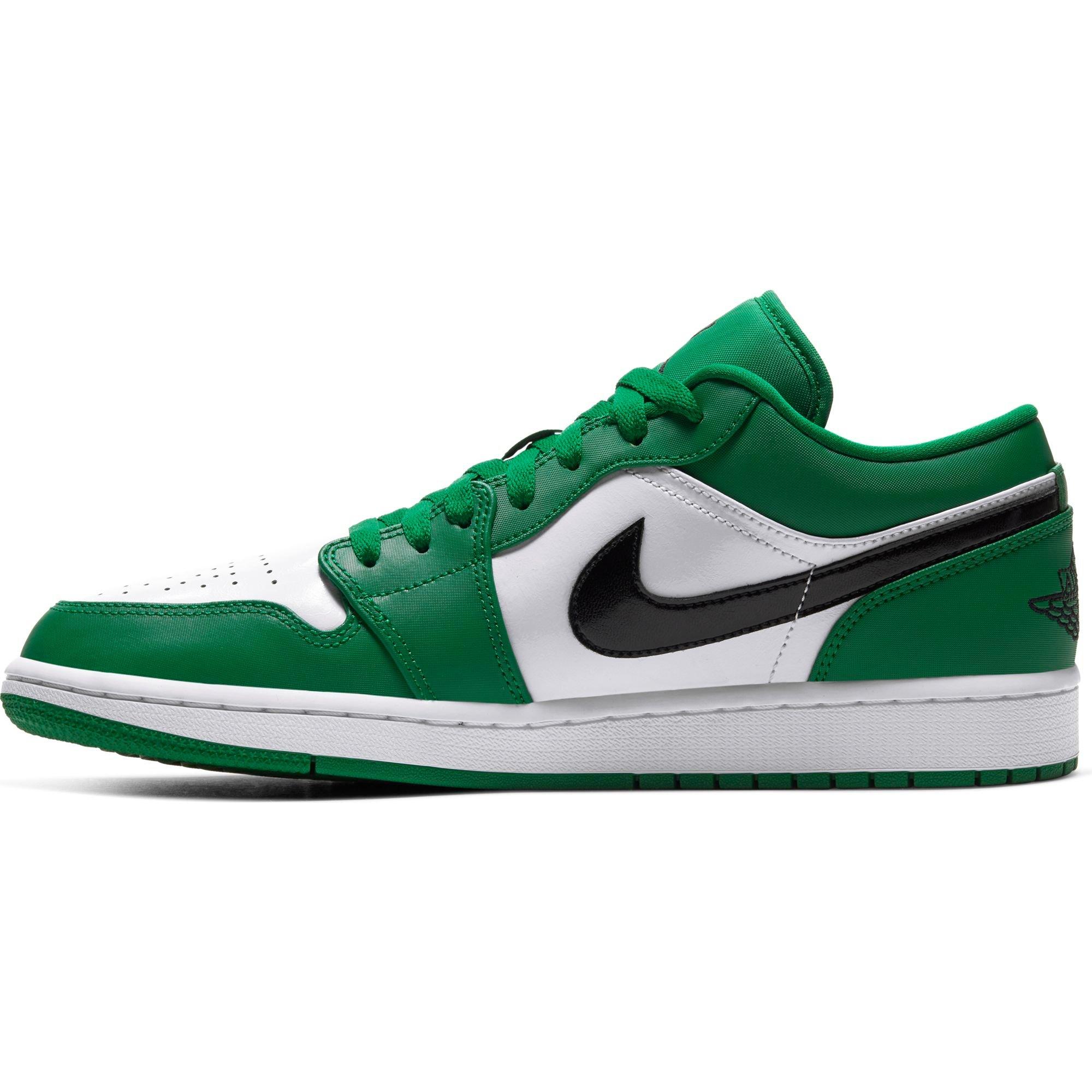 Jordan 1 Low "Pine Green/Black/White" Men's Shoe - BLACK/GREEN/RED Thumbnail View 7