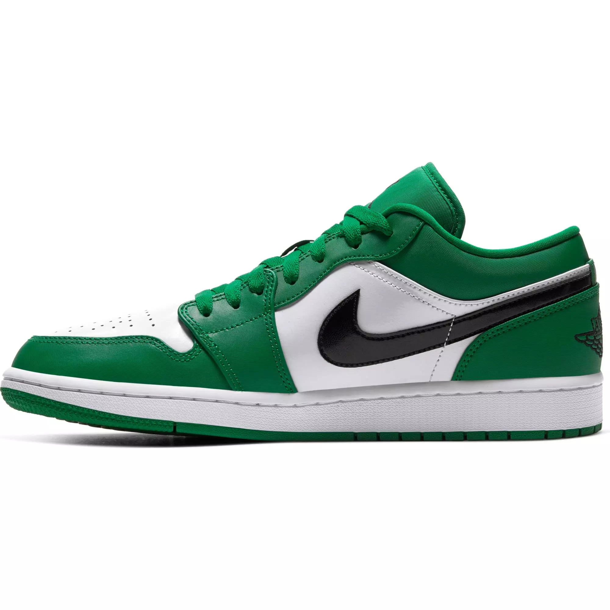 Jordan 1 Low "Pine Green/Black/White" Men's Shoe - BLACK/GREEN/RED