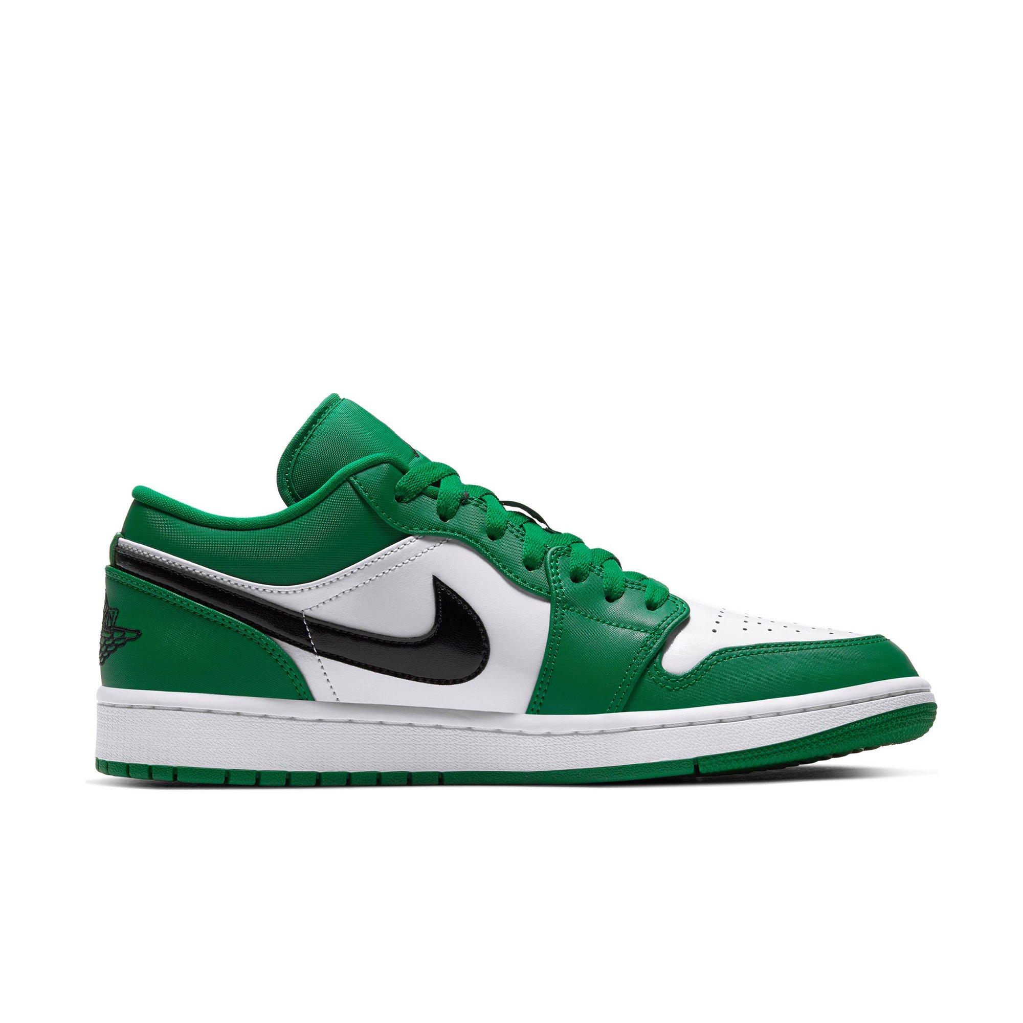 Jordan 1 Low "Pine Green/Black/White" Men's Shoe - BLACK/GREEN/RED Thumbnail View 2