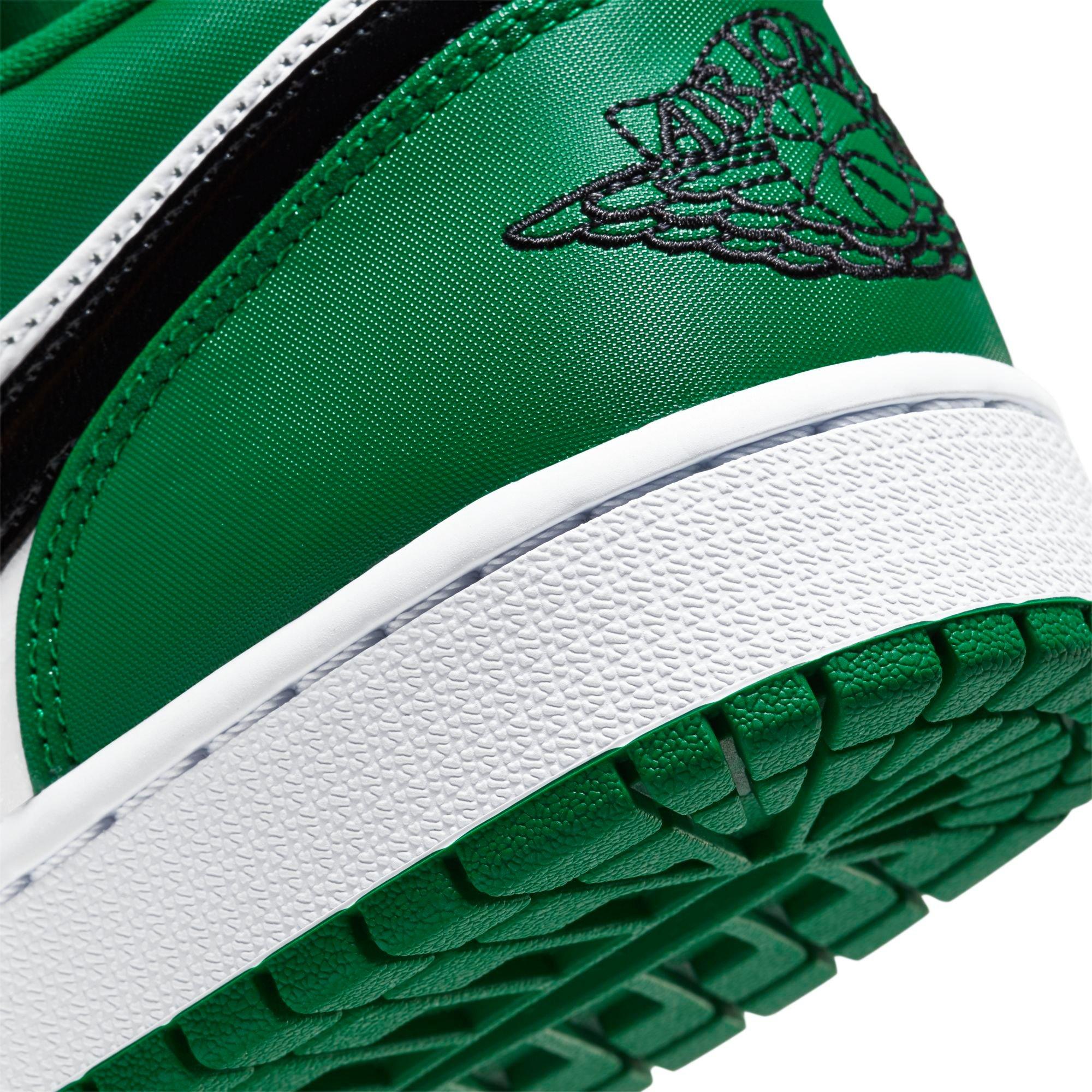 Jordan 1 Low "Pine Green/Black/White" Men's Shoe - BLACK/GREEN/RED Thumbnail View 4