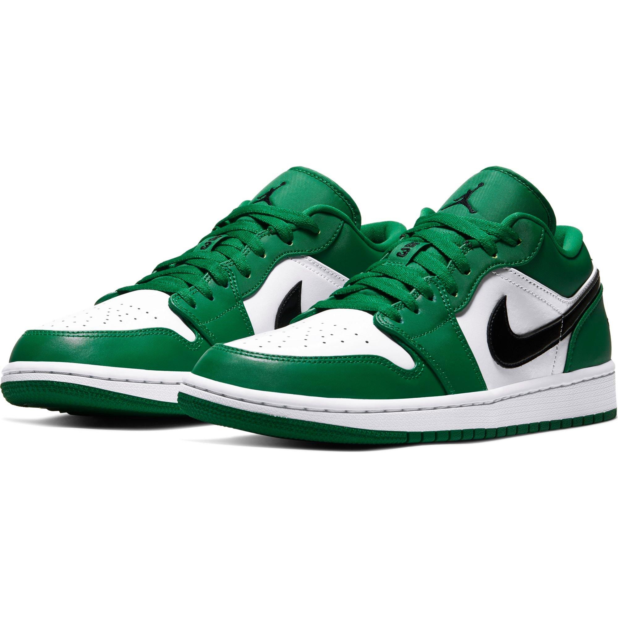 Jordan 1 Low "Pine Green/Black/White" Men's Shoe - BLACK/GREEN/RED Thumbnail View 5