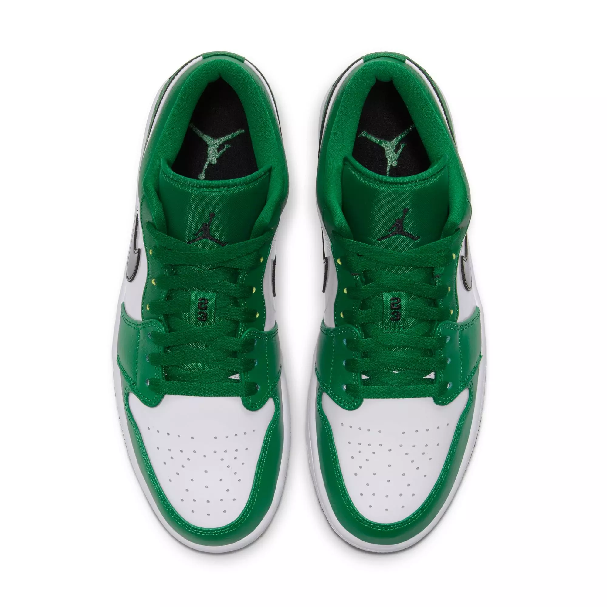 Jordan 1 Low "Pine Green/Black/White" Men's Shoe - BLACK/GREEN/RED