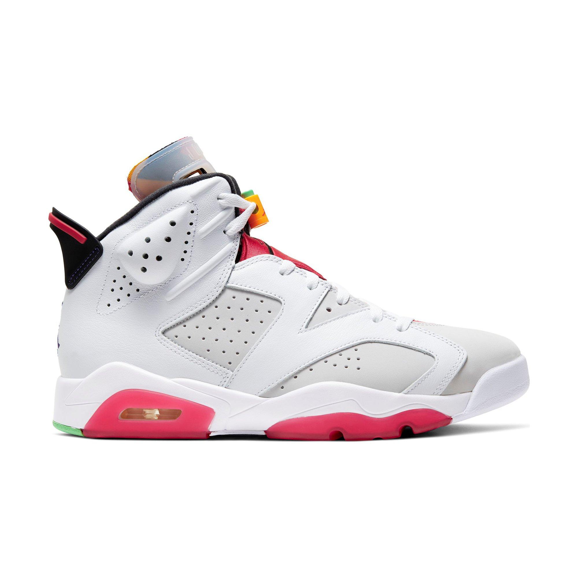 white and pink jordan 6