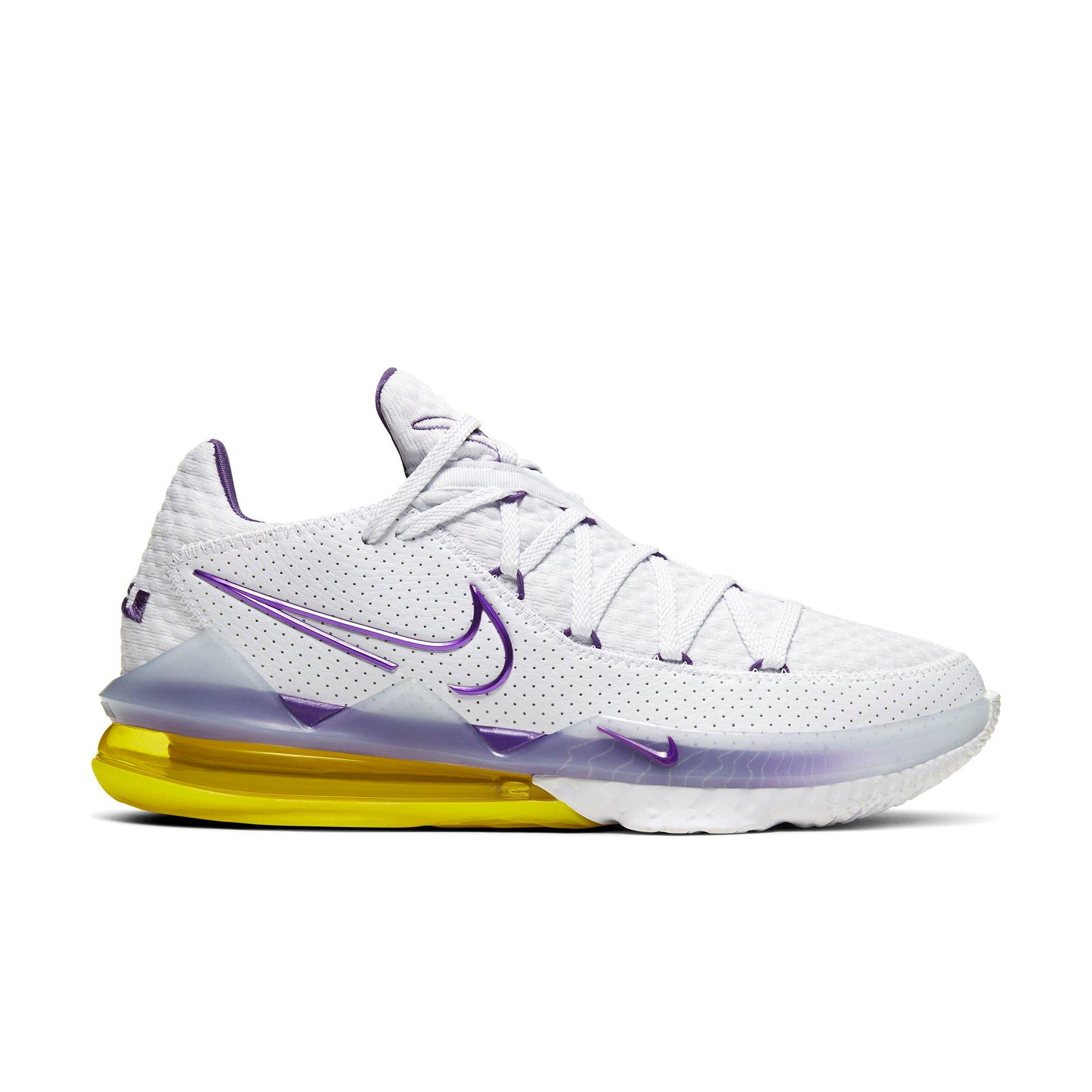 purple and white lebron james shoes