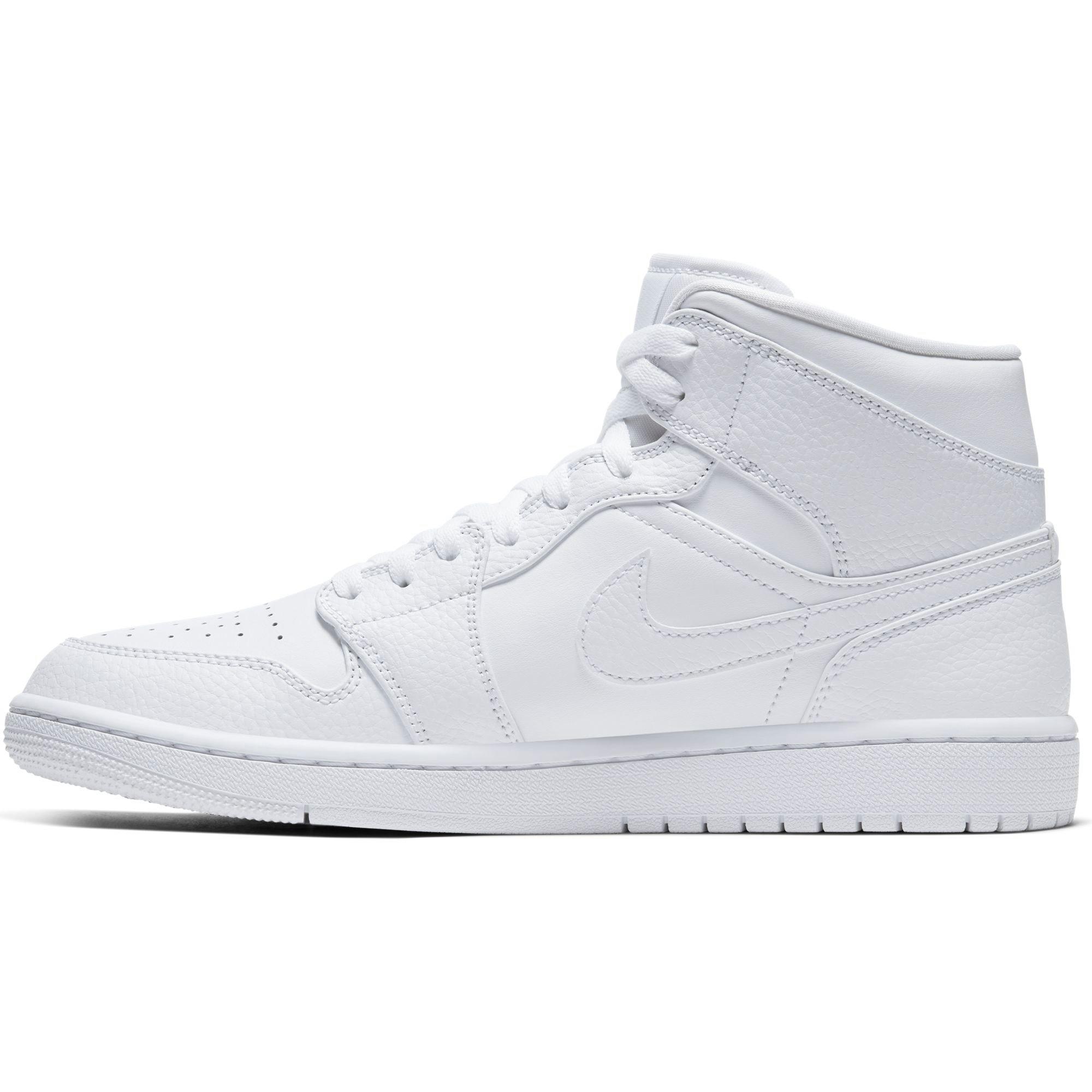 all white jordan 1 mid men's