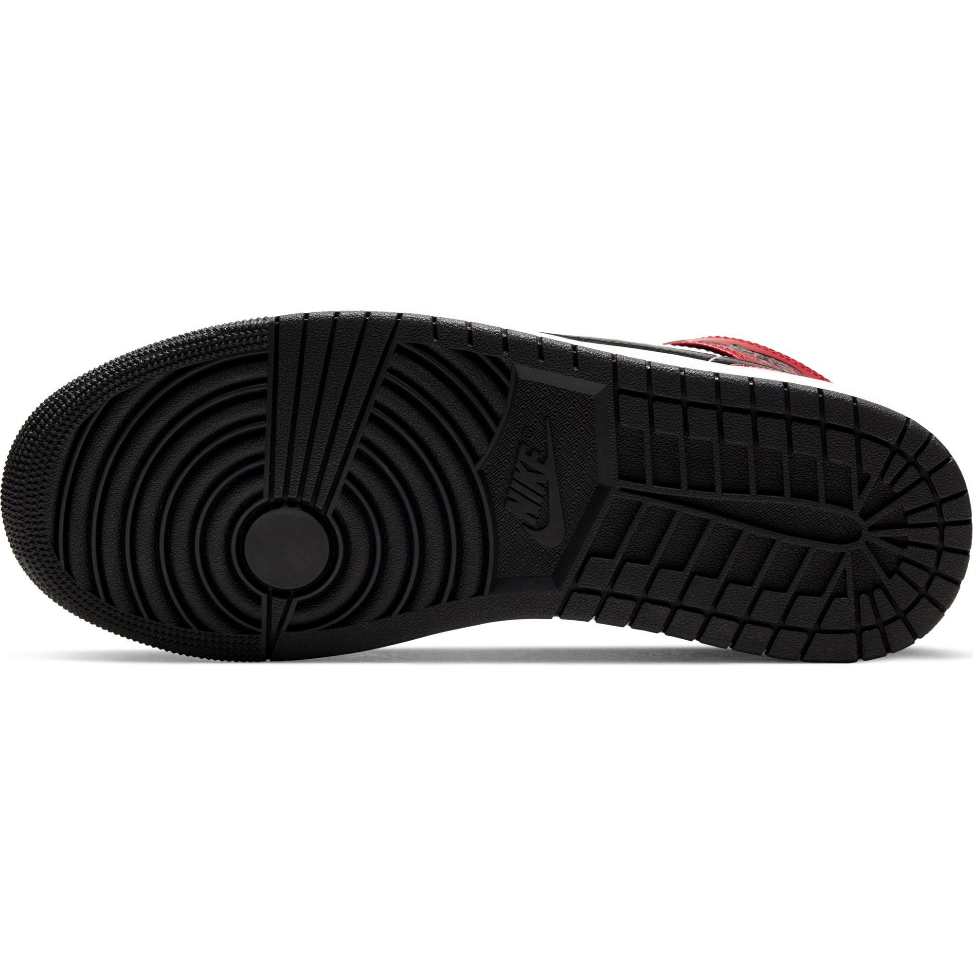 Jordan 1 Mid "Black/Gym Red" Men's Shoe - BLACK/RED/WHITE Thumbnail View 9